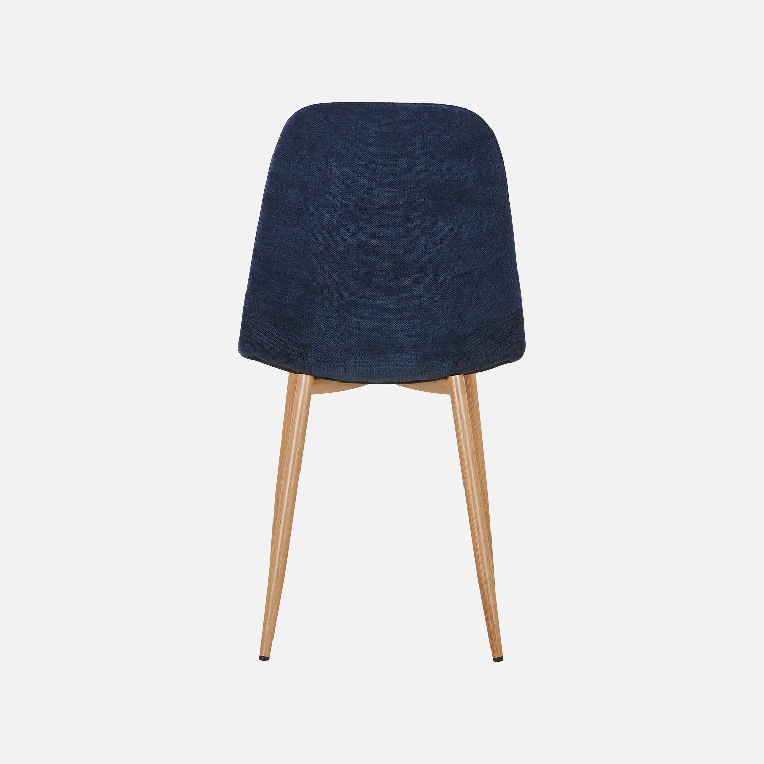 Set van 2 stoelen houtdecor en stof blauw - Vera,sweeek,Photo4
