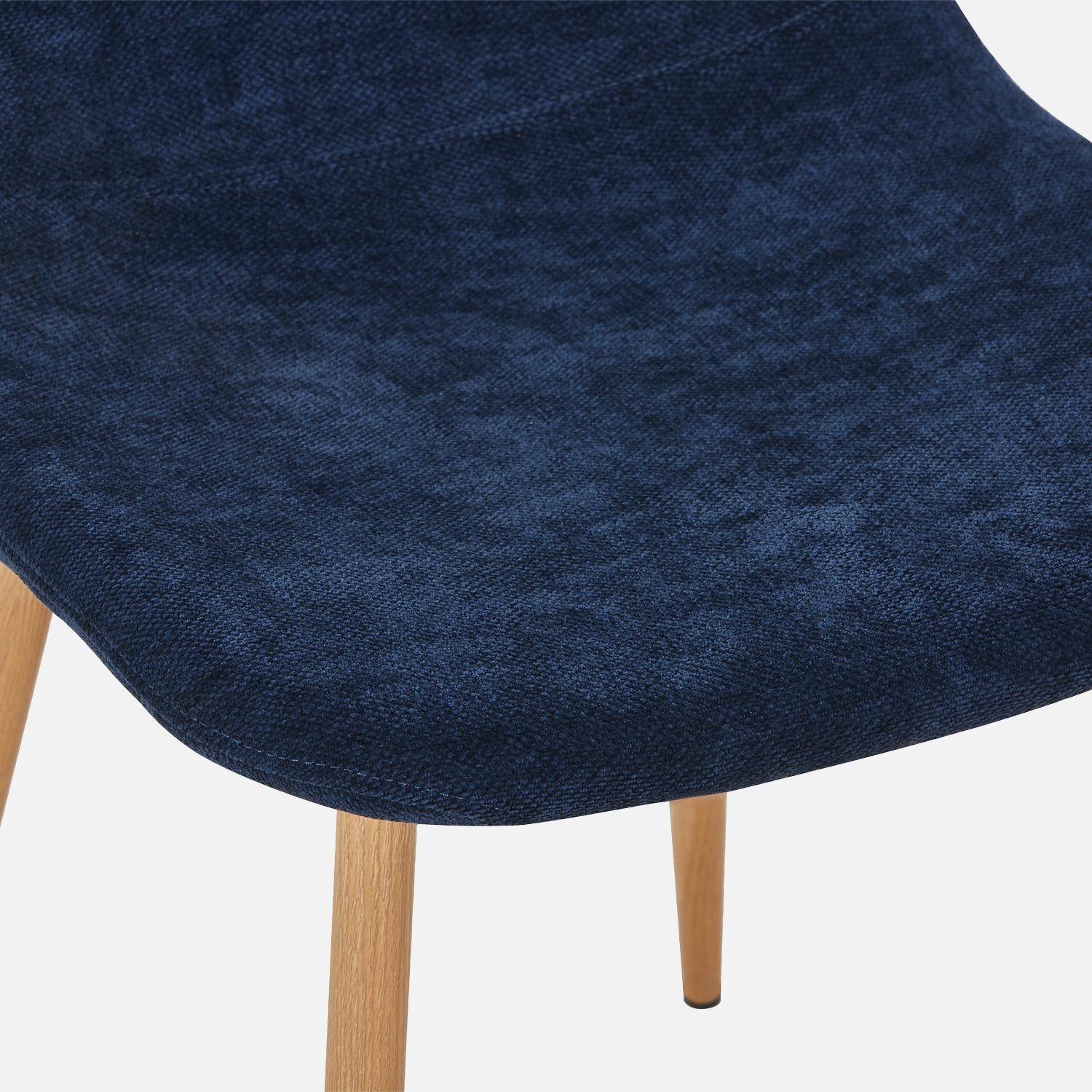 Set van 2 stoelen houtdecor en stof blauw - Vera Photo5