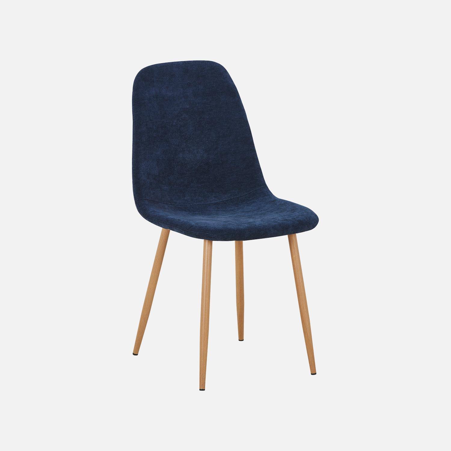 Set van 2 stoelen houtdecor en stof blauw - Vera,sweeek,Photo2
