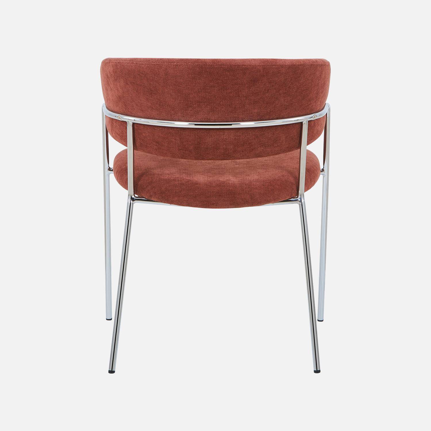 Lot de 2 fauteuils vintage tissu armature chromée rouge - Domo Photo5