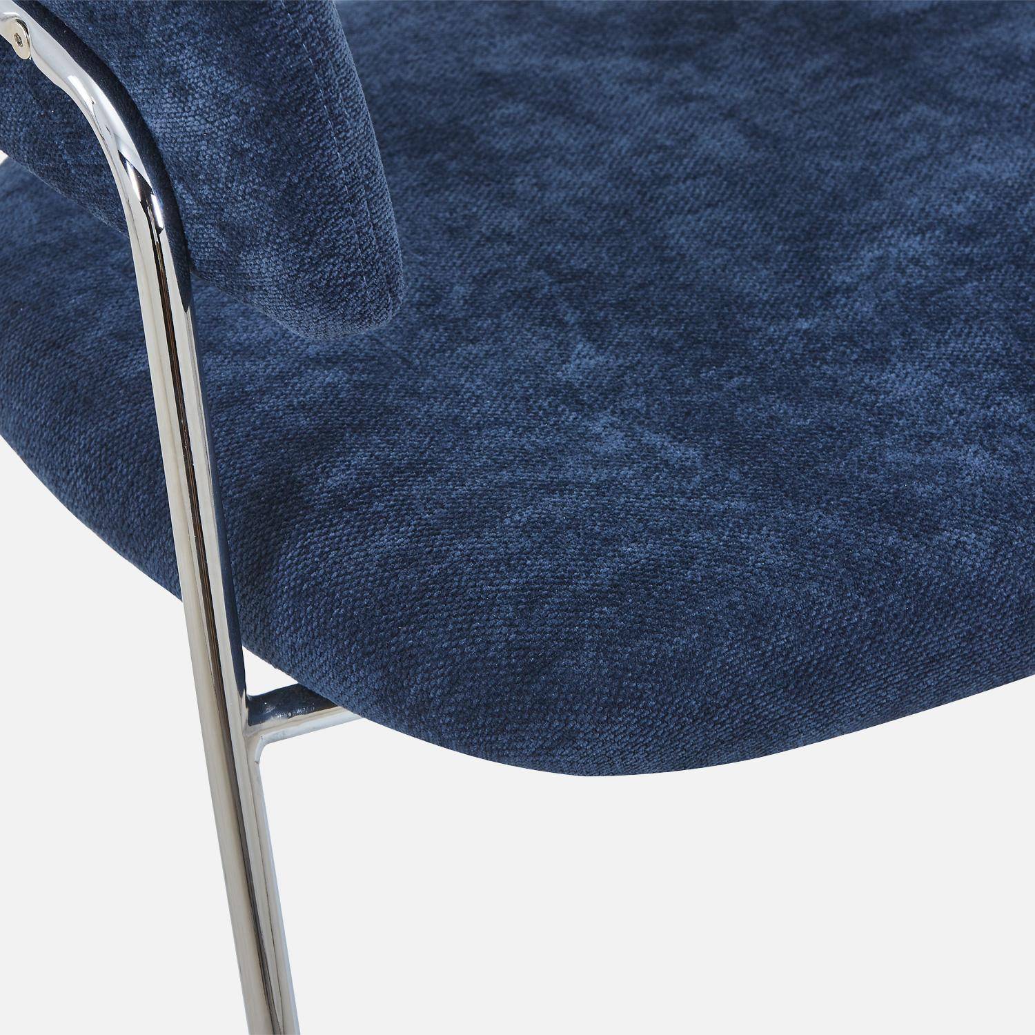Lot de 2 fauteuils vintage tissu armature chromée bleu - Domo,sweeek,Photo6