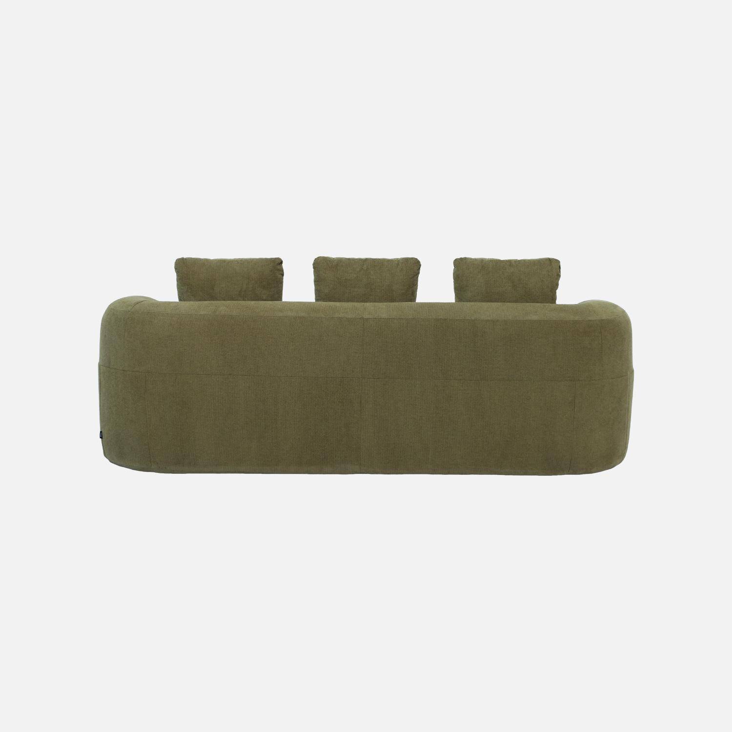 Canapé 3 places tissu kaki - Nelio,sweeek,Photo4