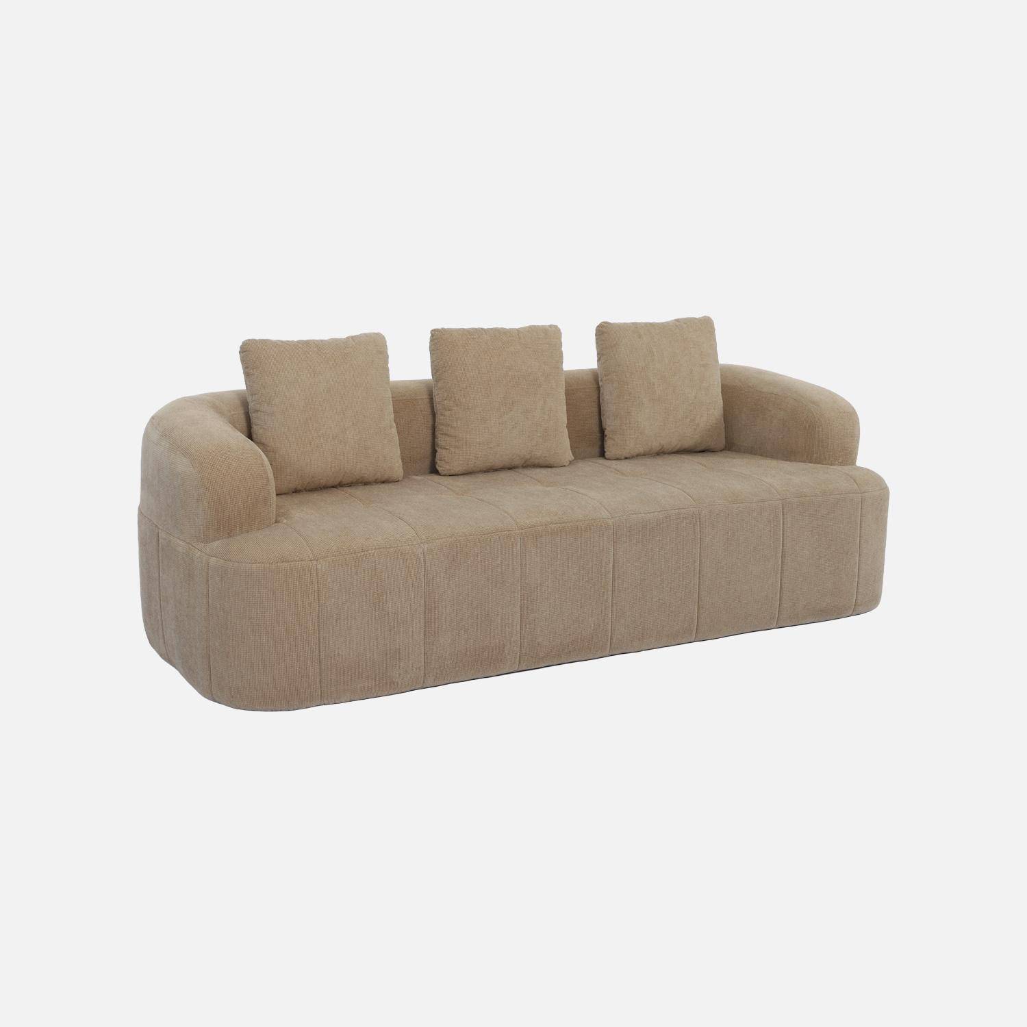 Canapé 3 places tissu beige foncé - Nelio,sweeek,Photo2