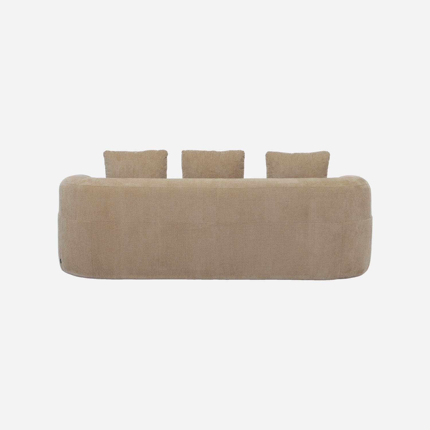 Canapé 3 places tissu beige foncé - Nelio,sweeek,Photo4