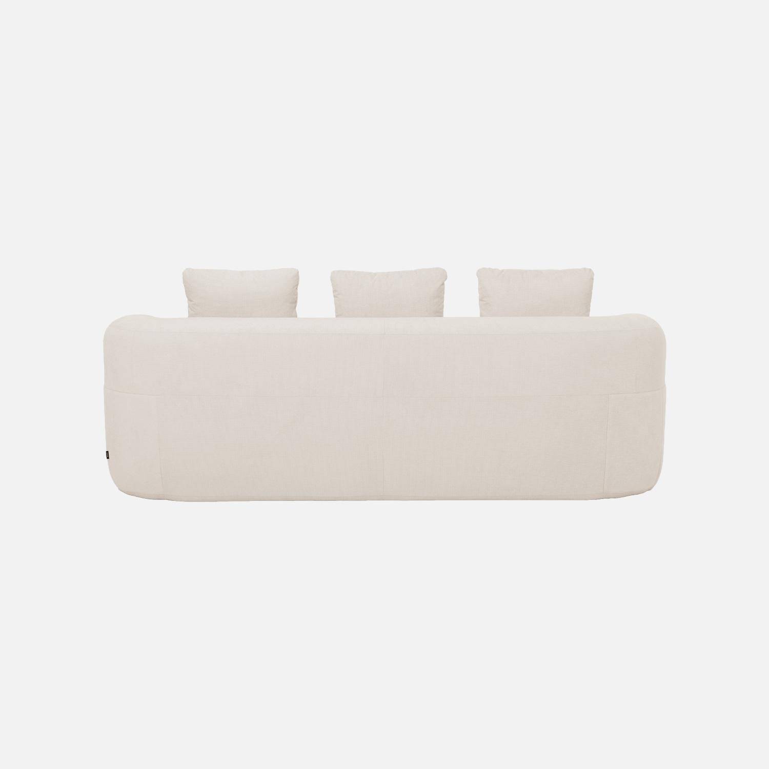 Canapé 3 places tissu blanc cassé - Nelio,sweeek,Photo4