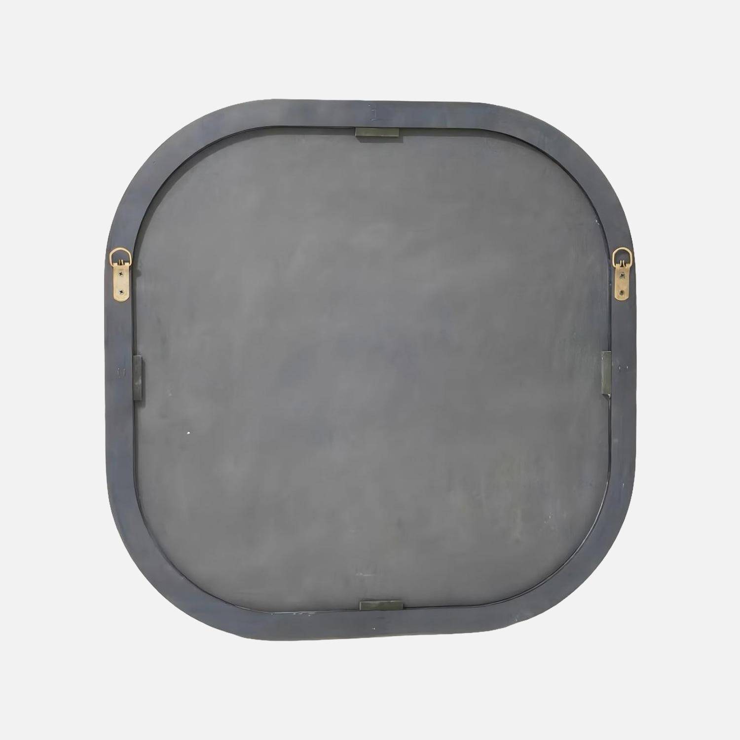 Miroir carré décor bois 60cm kaki - Nex Photo3