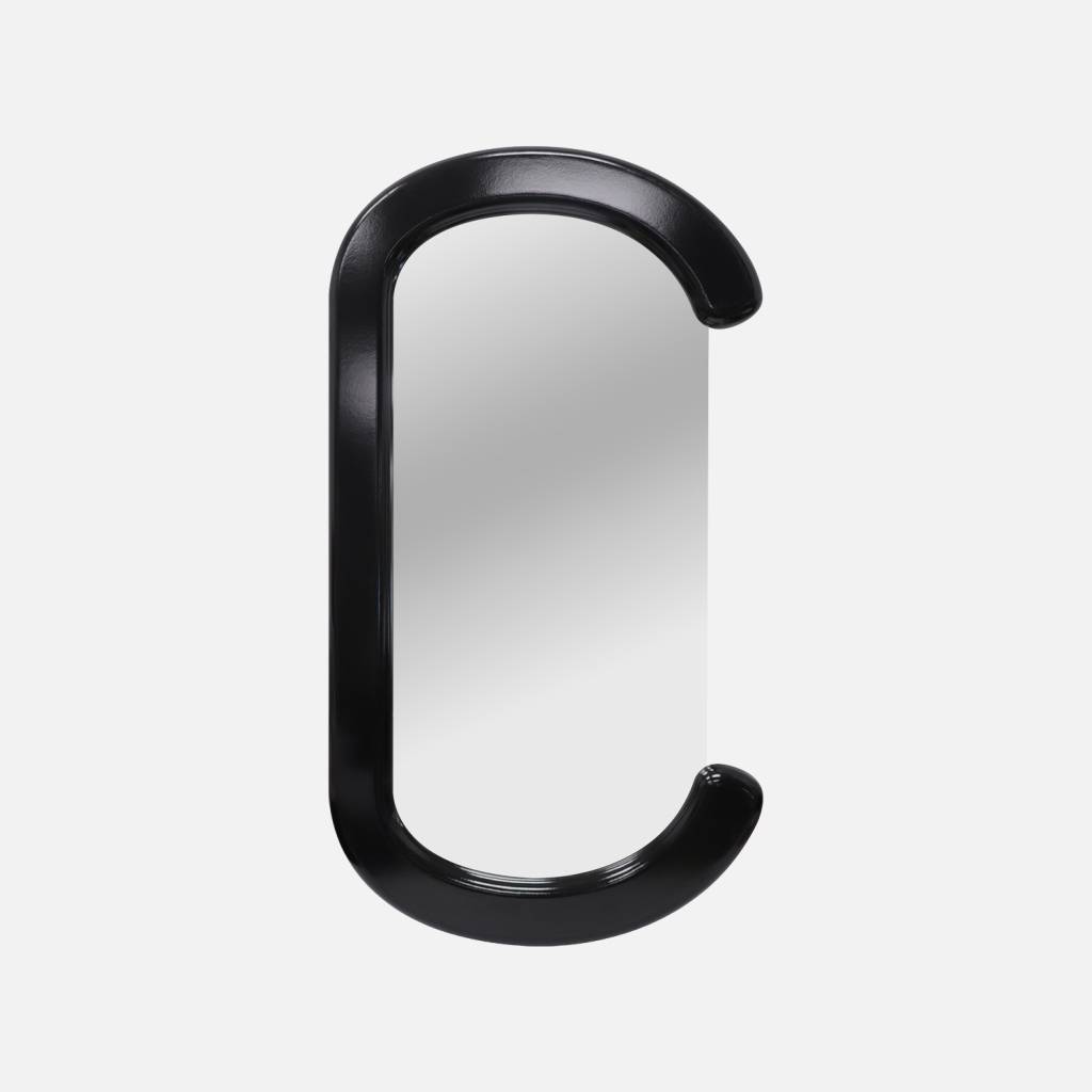 Miroir ovale décor bois 91cm noir