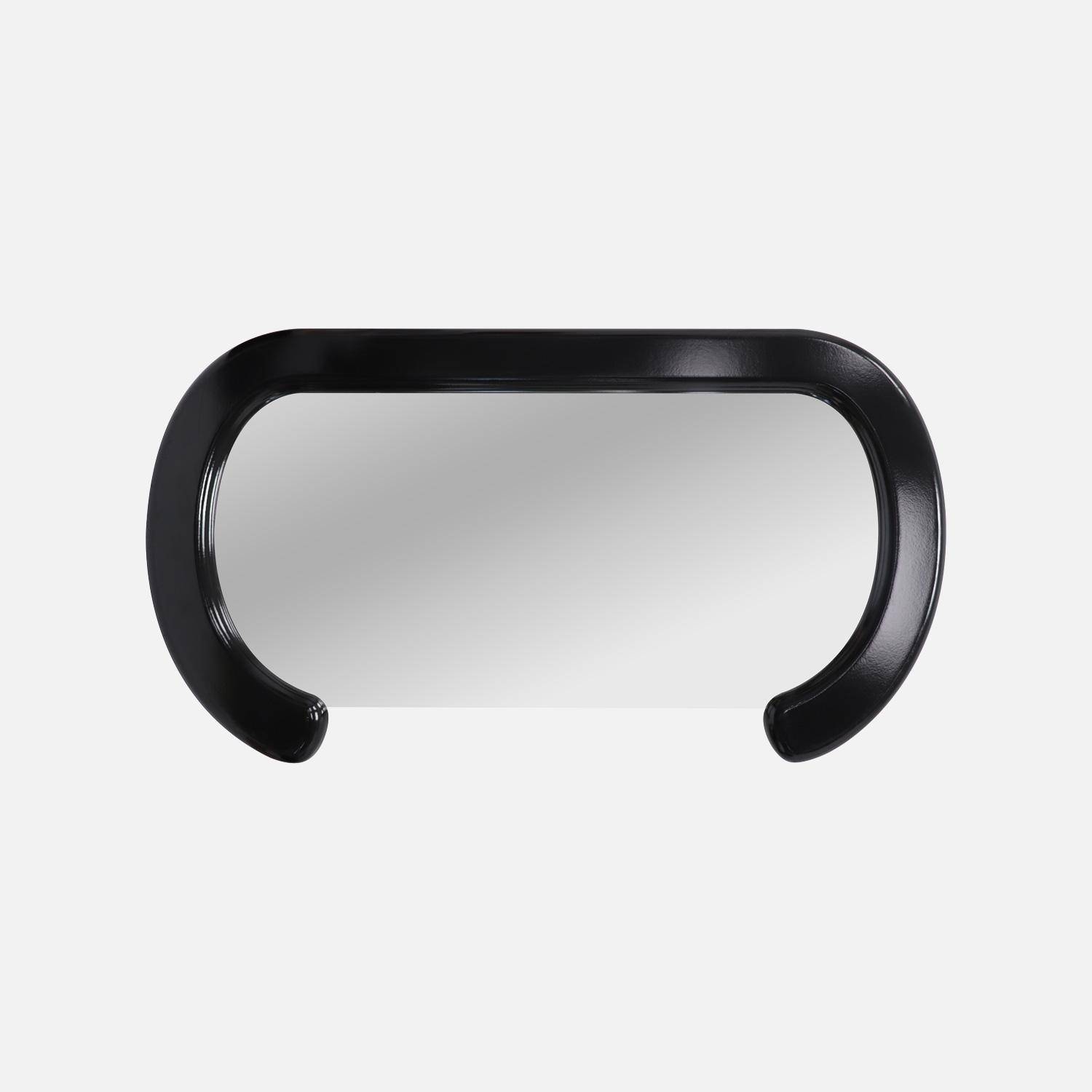 Espejo decorativo ovalado de madera, 91cm, Link, Negro, 91x3.5x50 cm,sweeek,Photo2