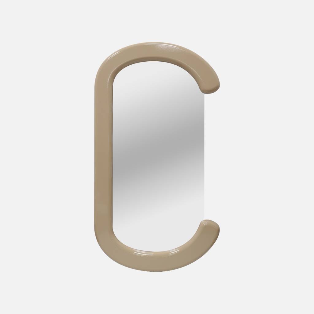 Miroir ovale décor bois 91cm écru