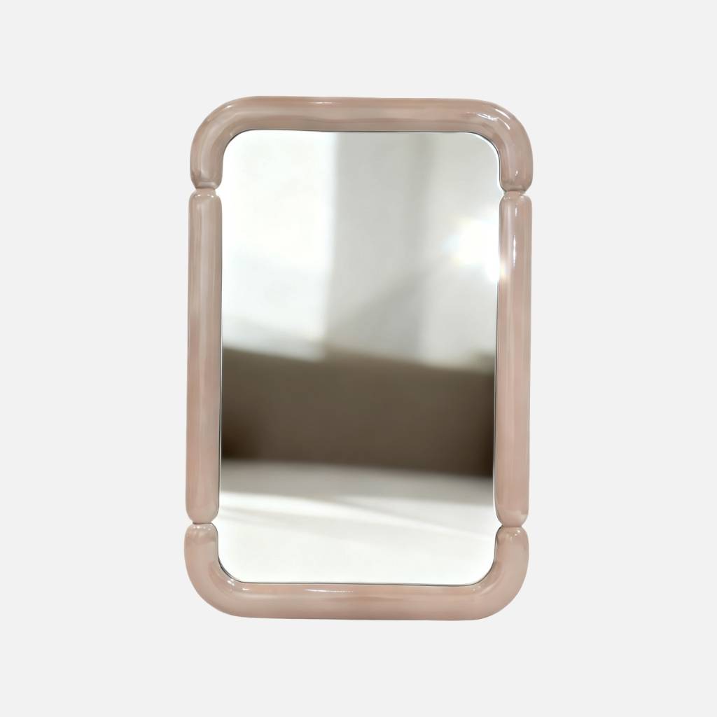 Espejo decorativo rectangular de madera, 106cm, Nude