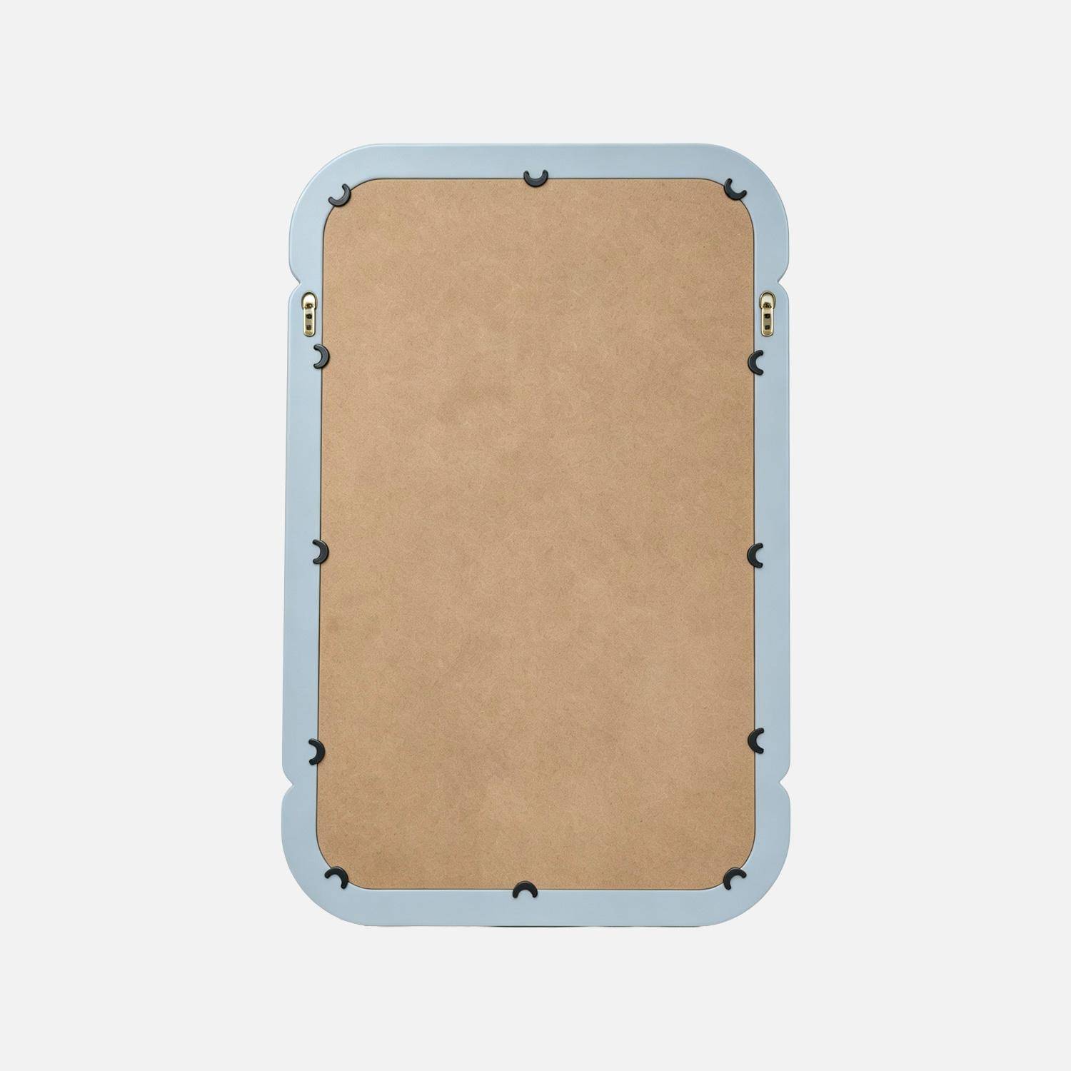 Espejo decorativo rectangular de madera, 106cm, Volt, Azul claro, 106x36x7 cm,sweeek,Photo2