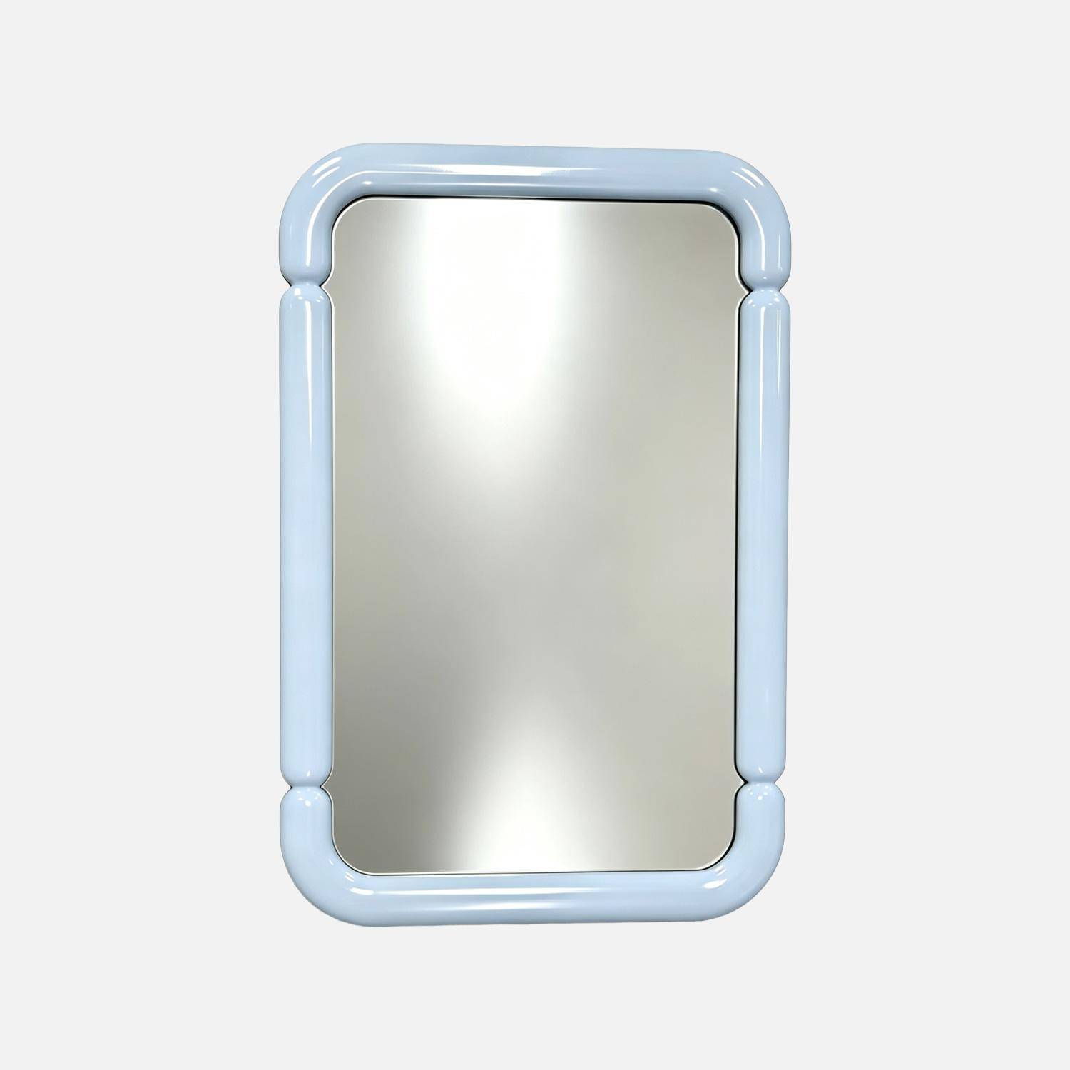 Espejo decorativo rectangular de madera, 106cm, Volt, Azul claro, 106x36x7 cm Photo1