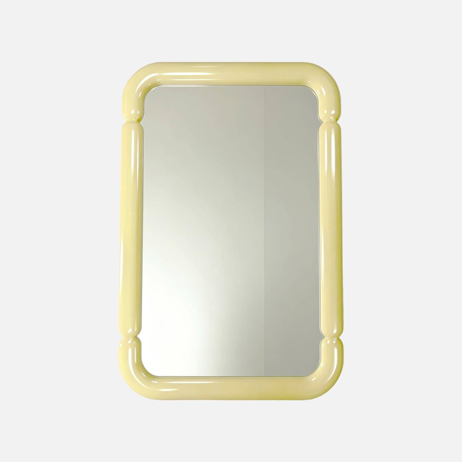 Espejo decorativo rectangular de madera, 106cm, Volt, Amarillo pastel, 106x36x7 cm,sweeek,Photo1