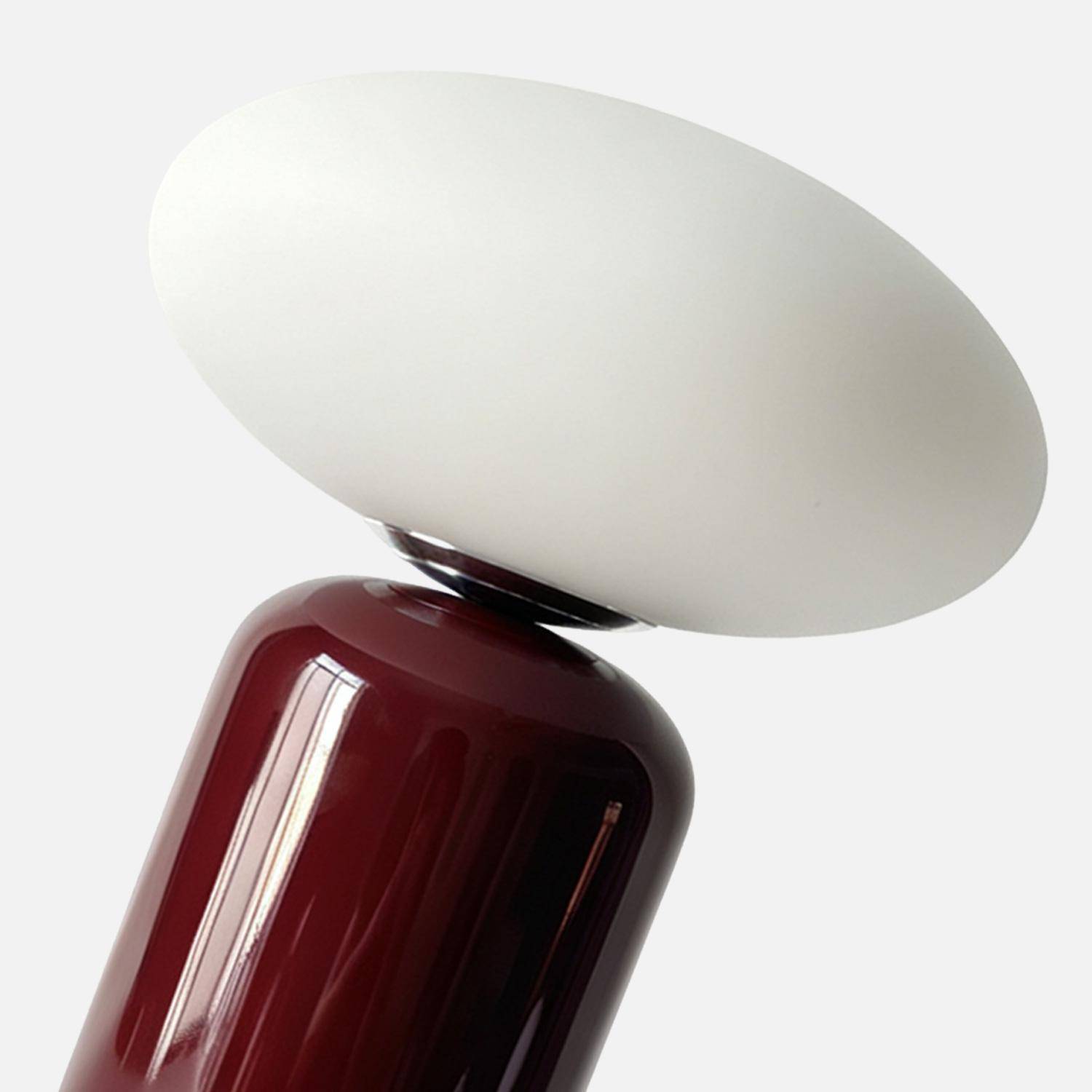 Lampe de table intérieur céramique et verre Ø25cm bordeaux - Tili,sweeek,Photo3
