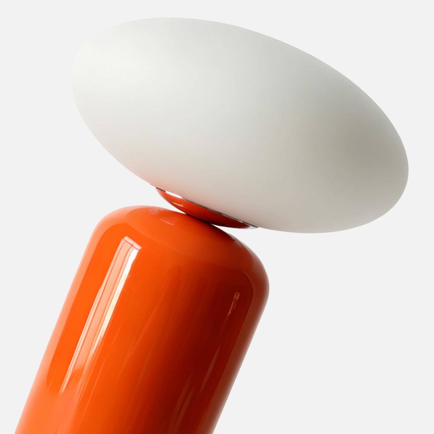 Lampe de table intérieur céramique et verre Ø25cm orange - Tili Photo3