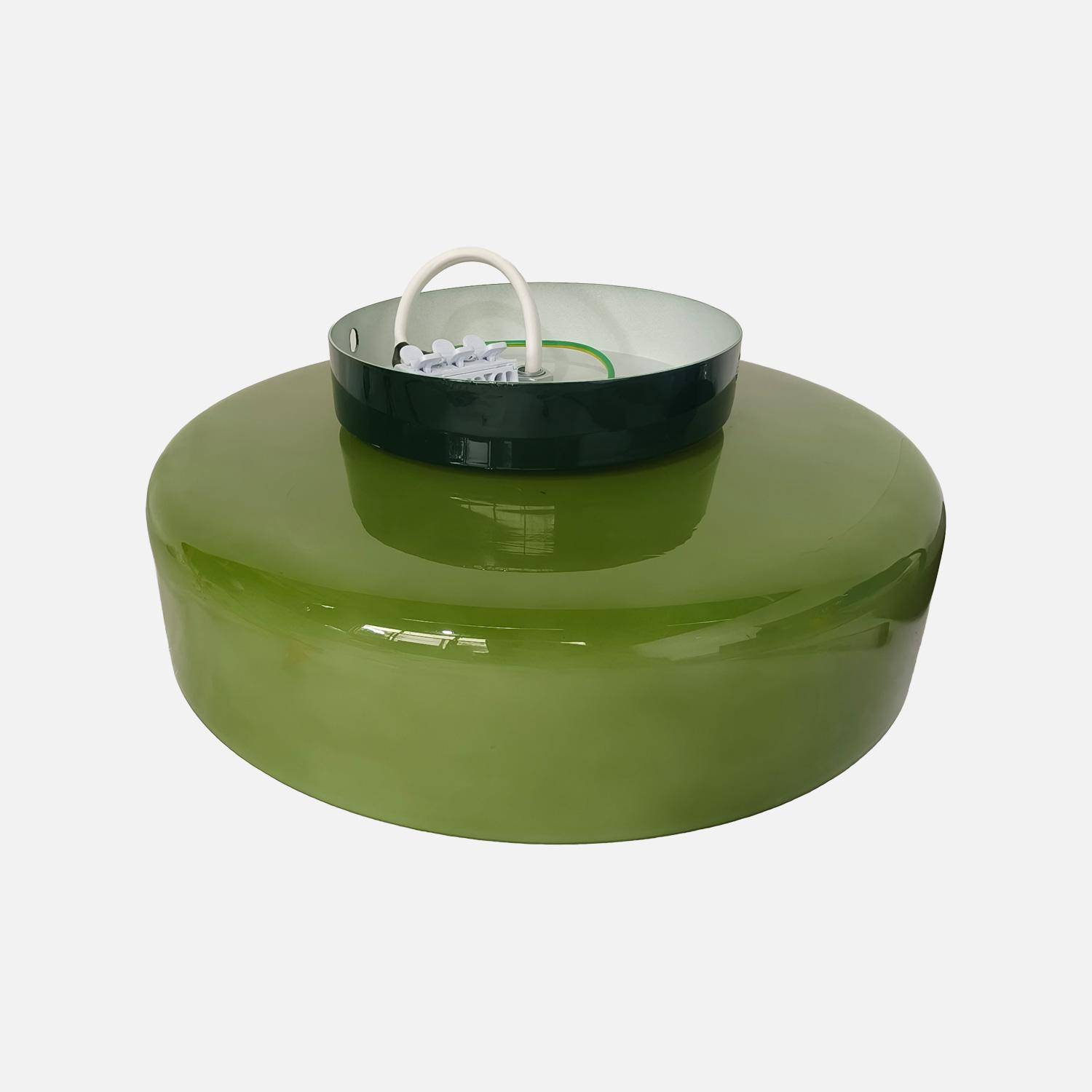 Aplique interior de vidrio y metal, Ø25cm, Nio, Verde, 25x25x13 cm Photo3