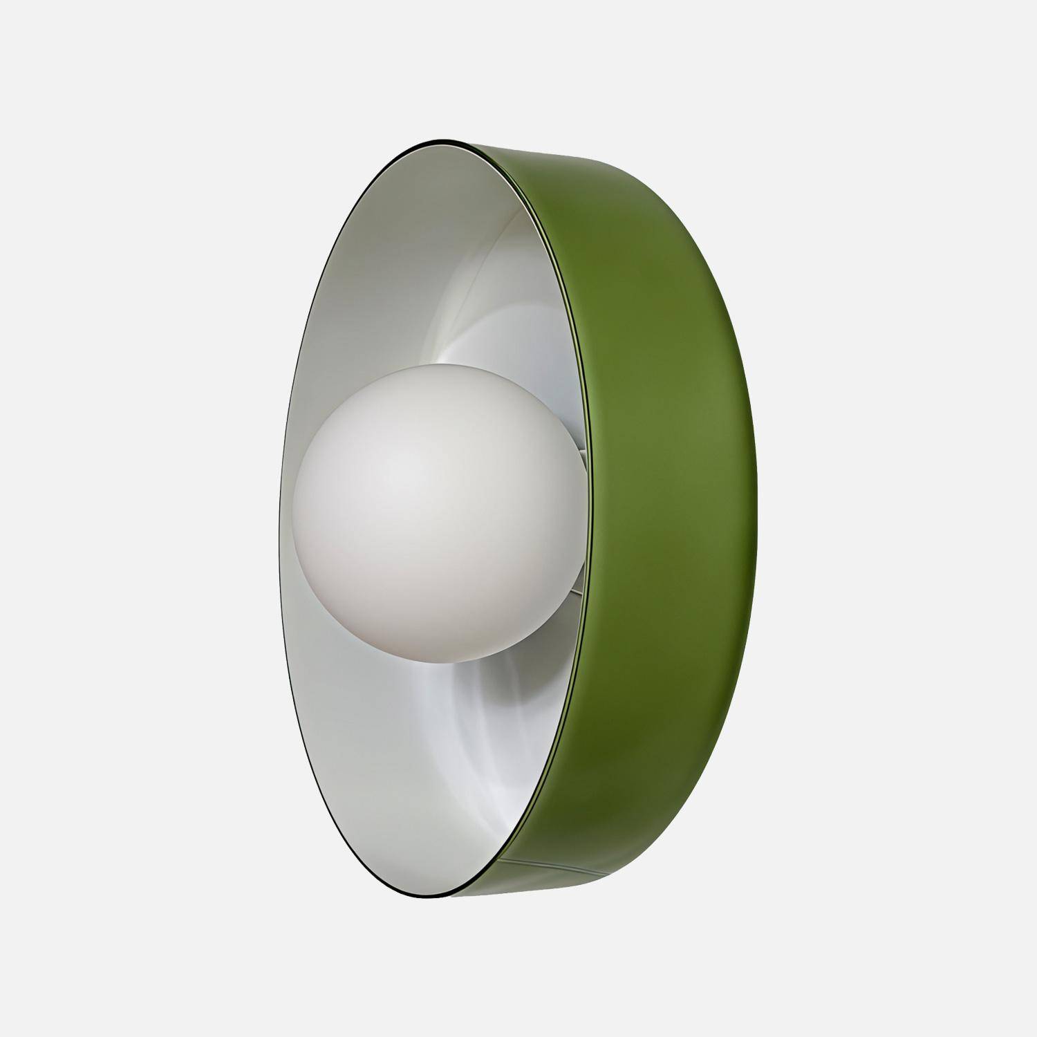 Aplique interior de vidrio y metal, Ø25cm, Nio, Verde, 25x25x13 cm,sweeek,Photo1