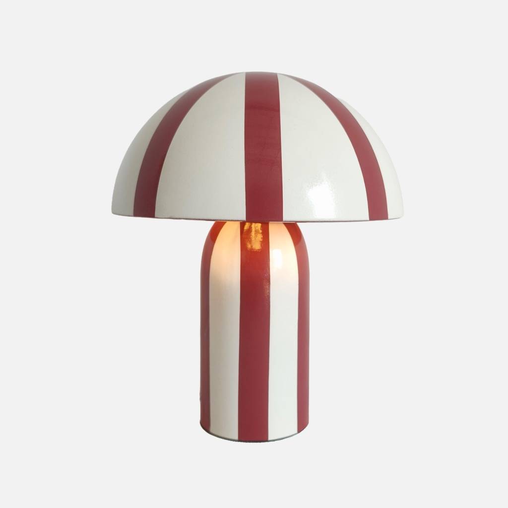 Lampe de table intérieur métal Ø20cm bordeaux