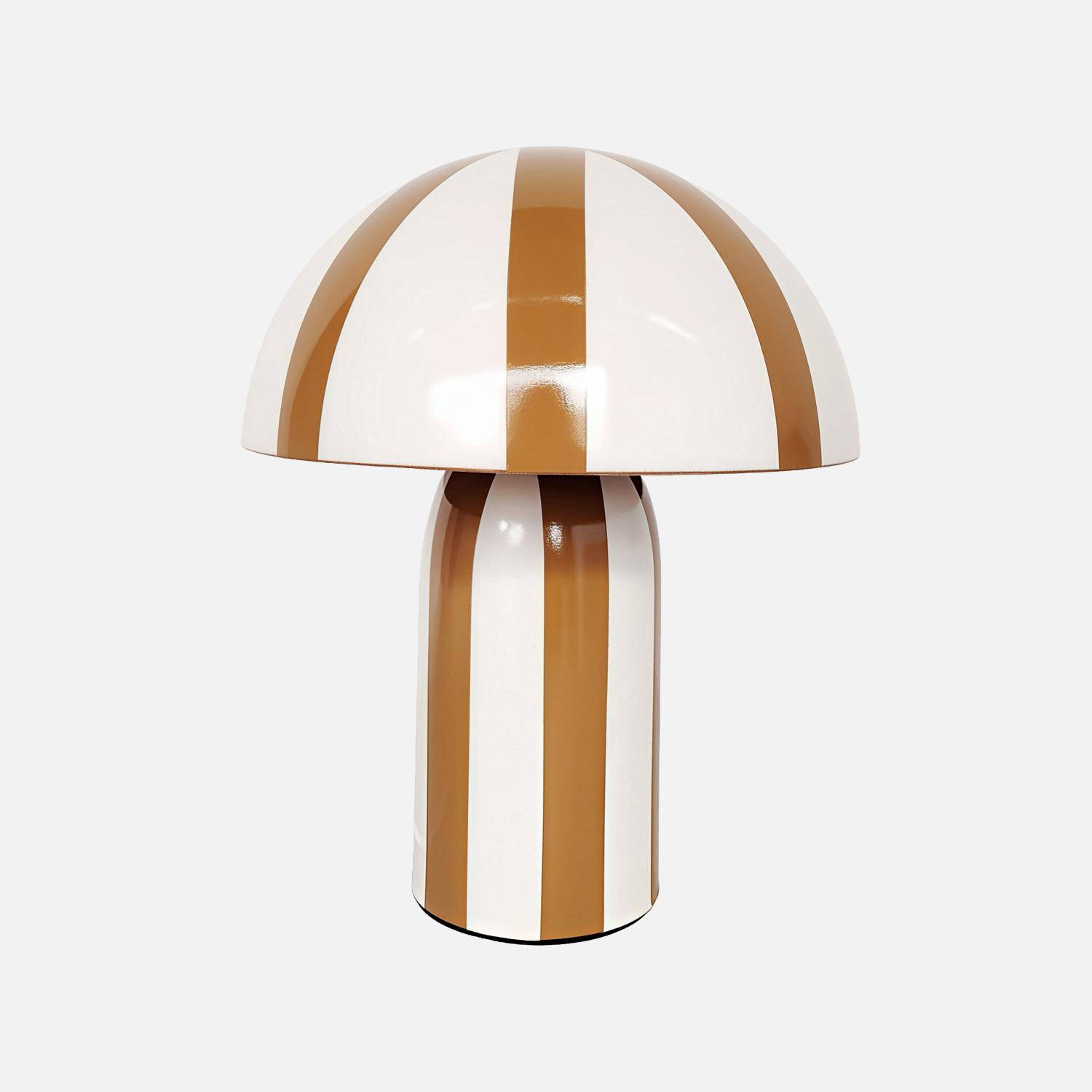 Lampe de table intérieur métal Ø20cm ocre - Nyx Photo2