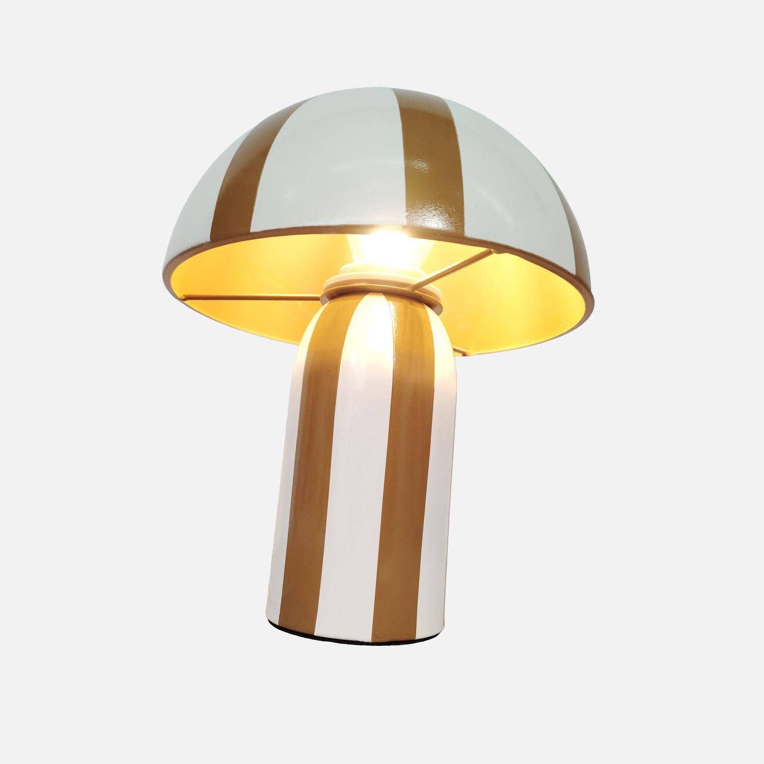 Lampe de table intérieur métal Ø20cm ocre - Nyx Photo3