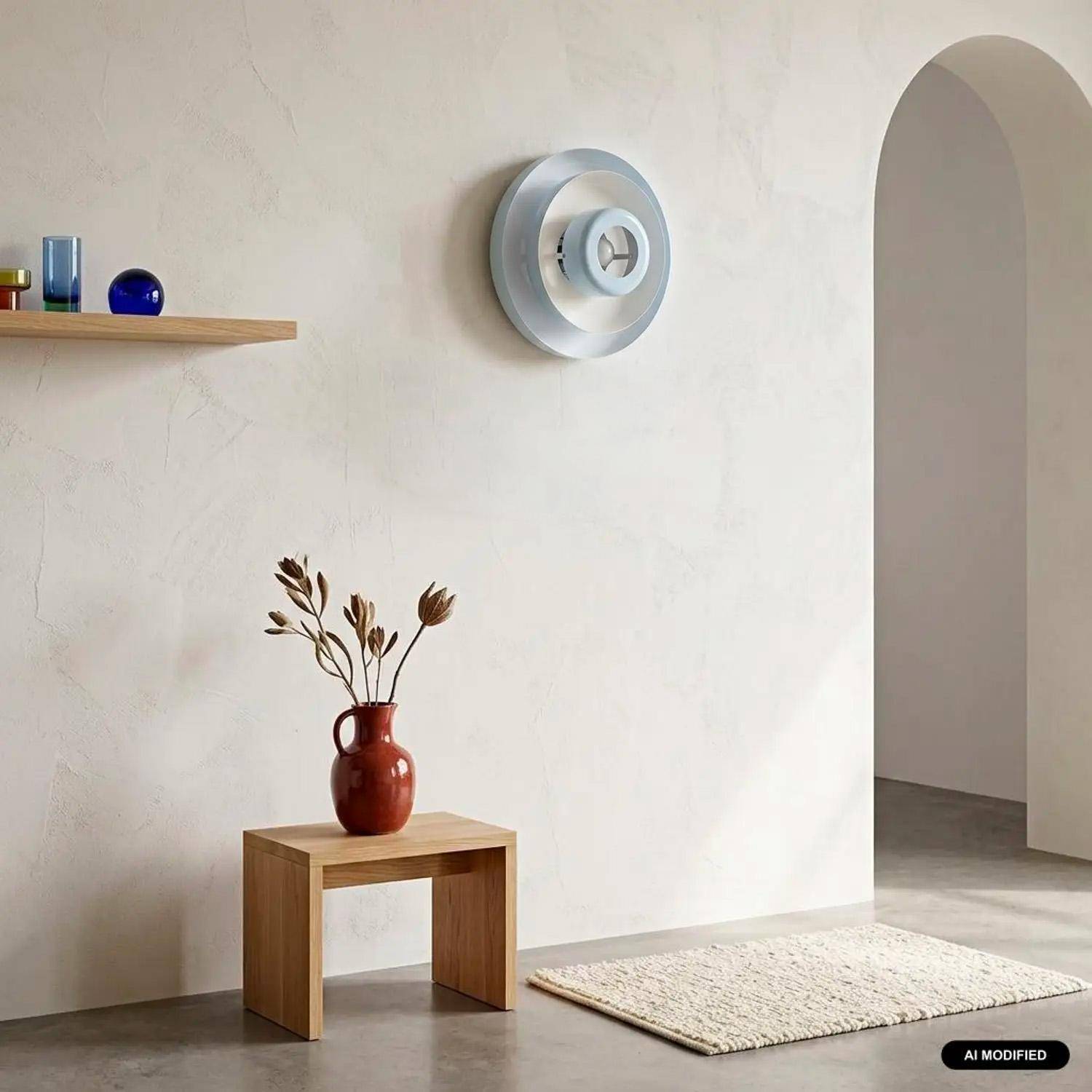 Metalen wandlamp voor binnen Ø35cm lichtblauw - Zora Photo1