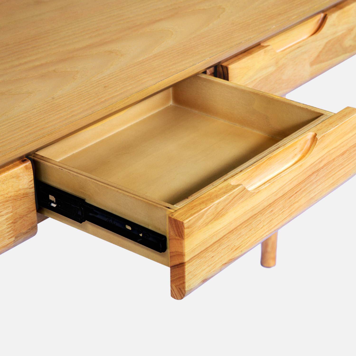 Consola em seringueira e freixo com 2 gavetas, Alienor, Natural, 120x35x75 cm,sweeek,Photo4