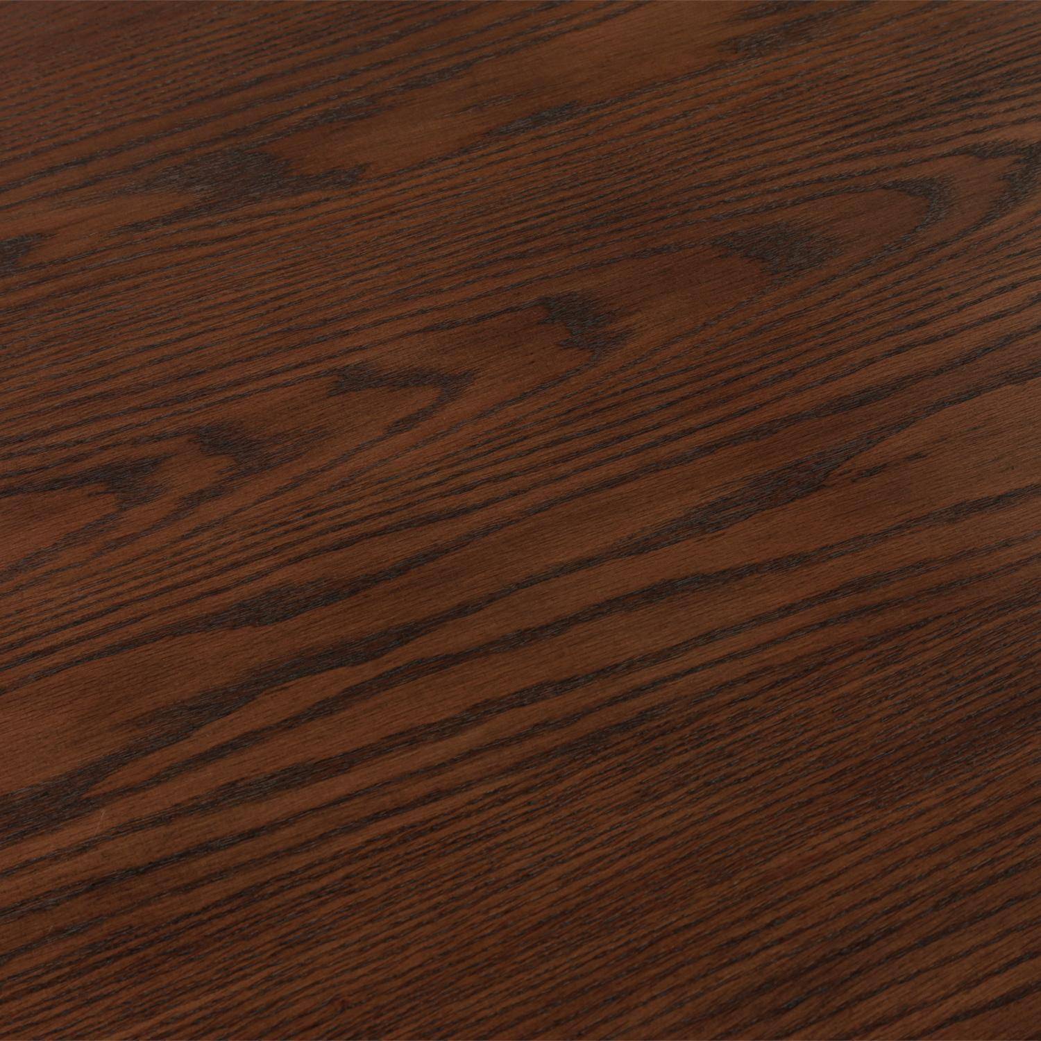 Driehoekige eettafel van rubberhout met eikenfineer 6 plaatsen walnoot - Ninon Photo5