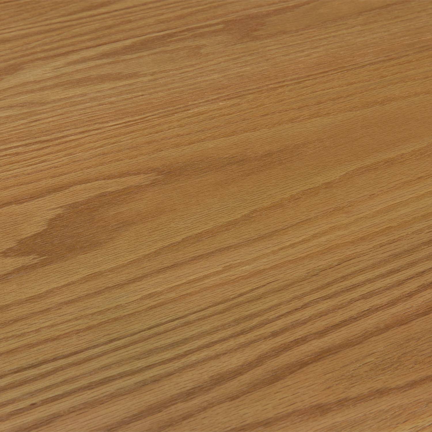 Driehoekige eettafel van rubberhout met eikenfineer 6 plaatsen naturel - Ninon Photo5