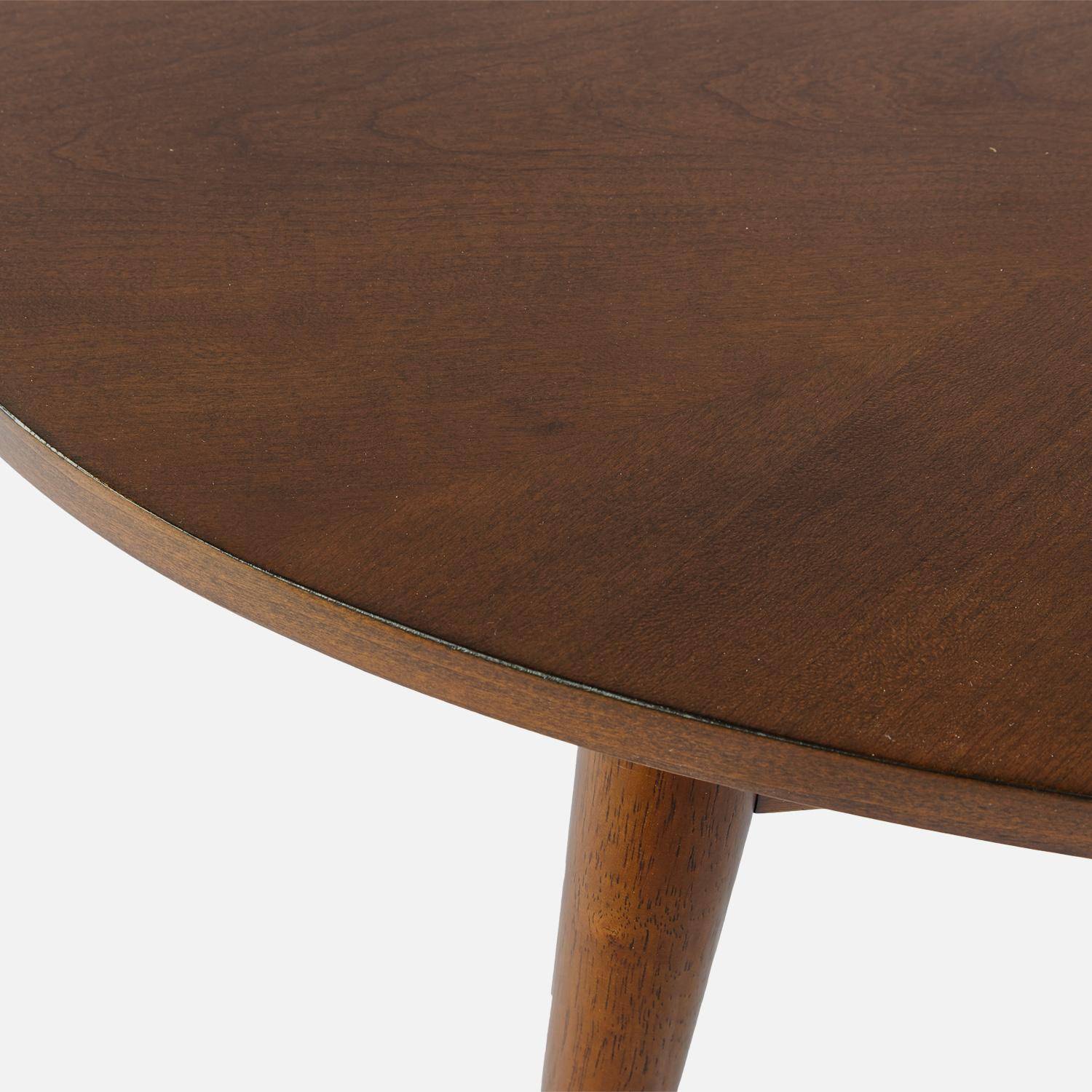 Table basse ovale bois d'hévéa et placage chêne noyer - Diane Photo3
