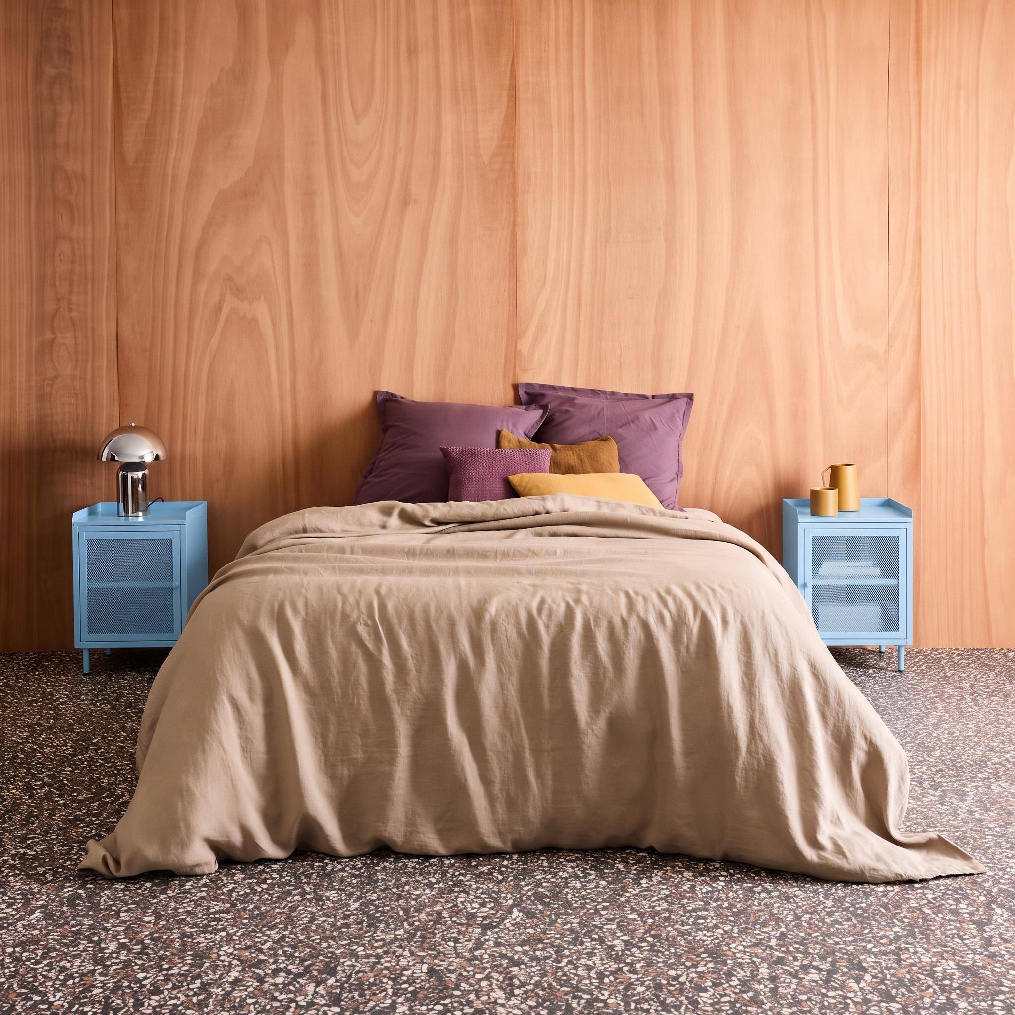 Comodini industriali in metallo, 1 anta, set 2 40x58,5 cm, Ohio, Blu chiaro, 40x35x58 cm,sweeek,Photo1