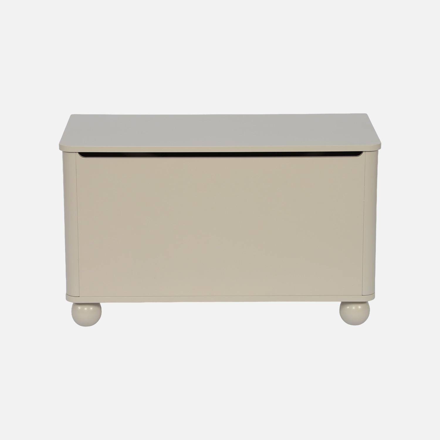 Coffre à jouets enfant décor bois laqué beige - Noushka Photo3