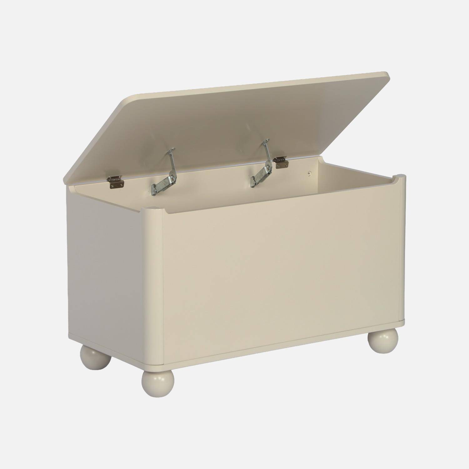 Coffre à jouets enfant décor bois laqué beige - Noushka Photo4