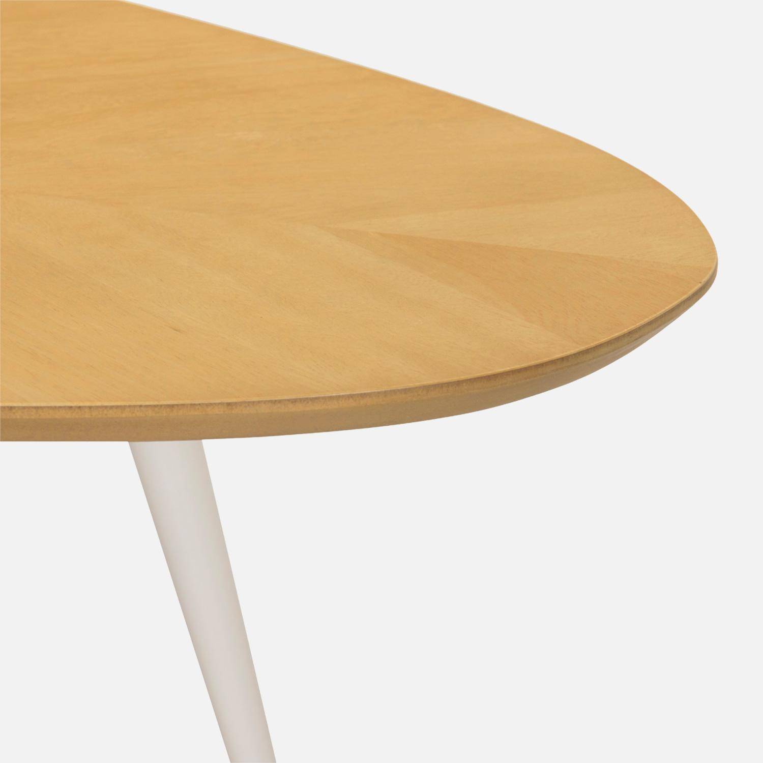 Table basse organique décor bois placage manguier naturel piètement acier - Vanya,sweeek,Photo4