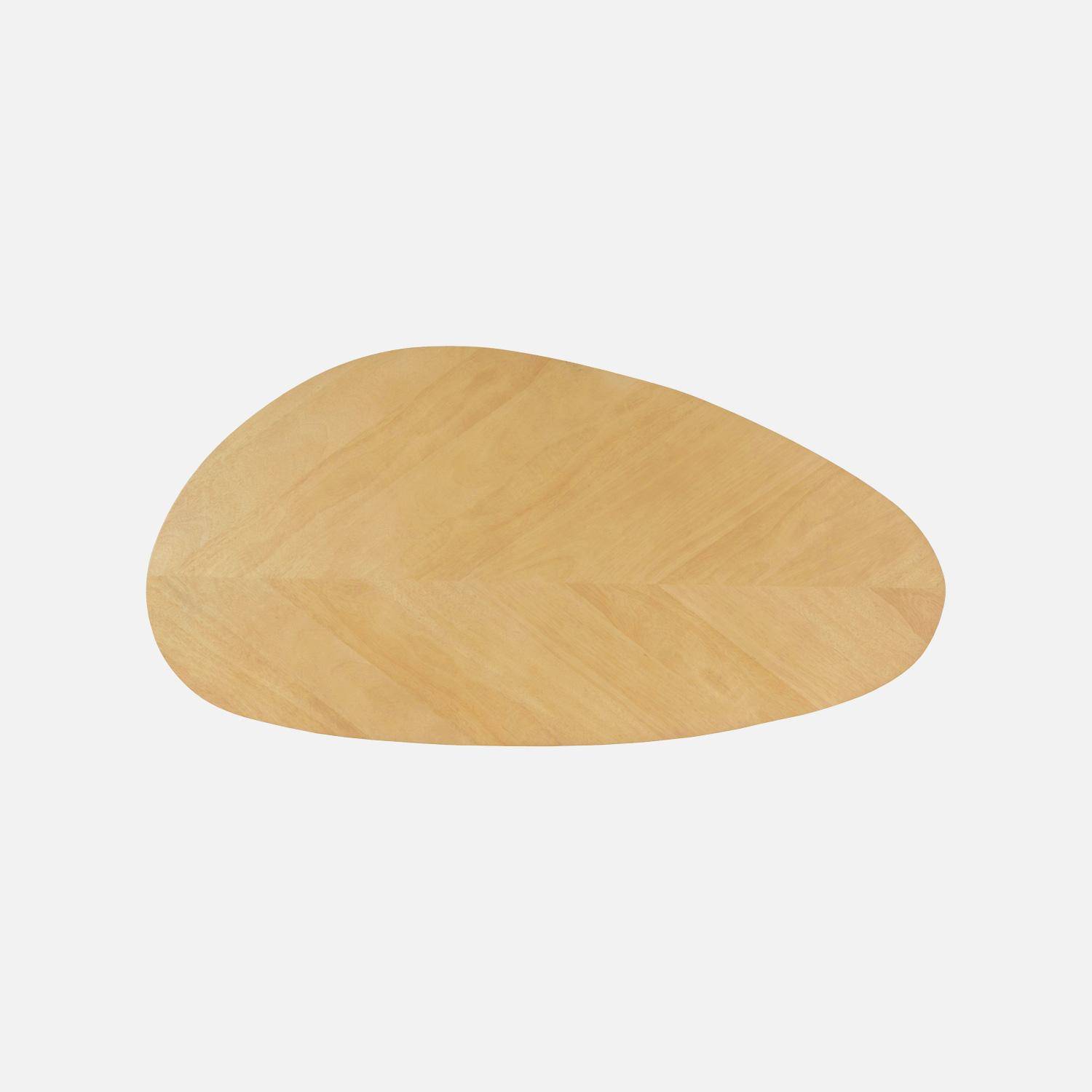 Table basse organique décor bois placage manguier naturel piètement acier - Vanya Photo2