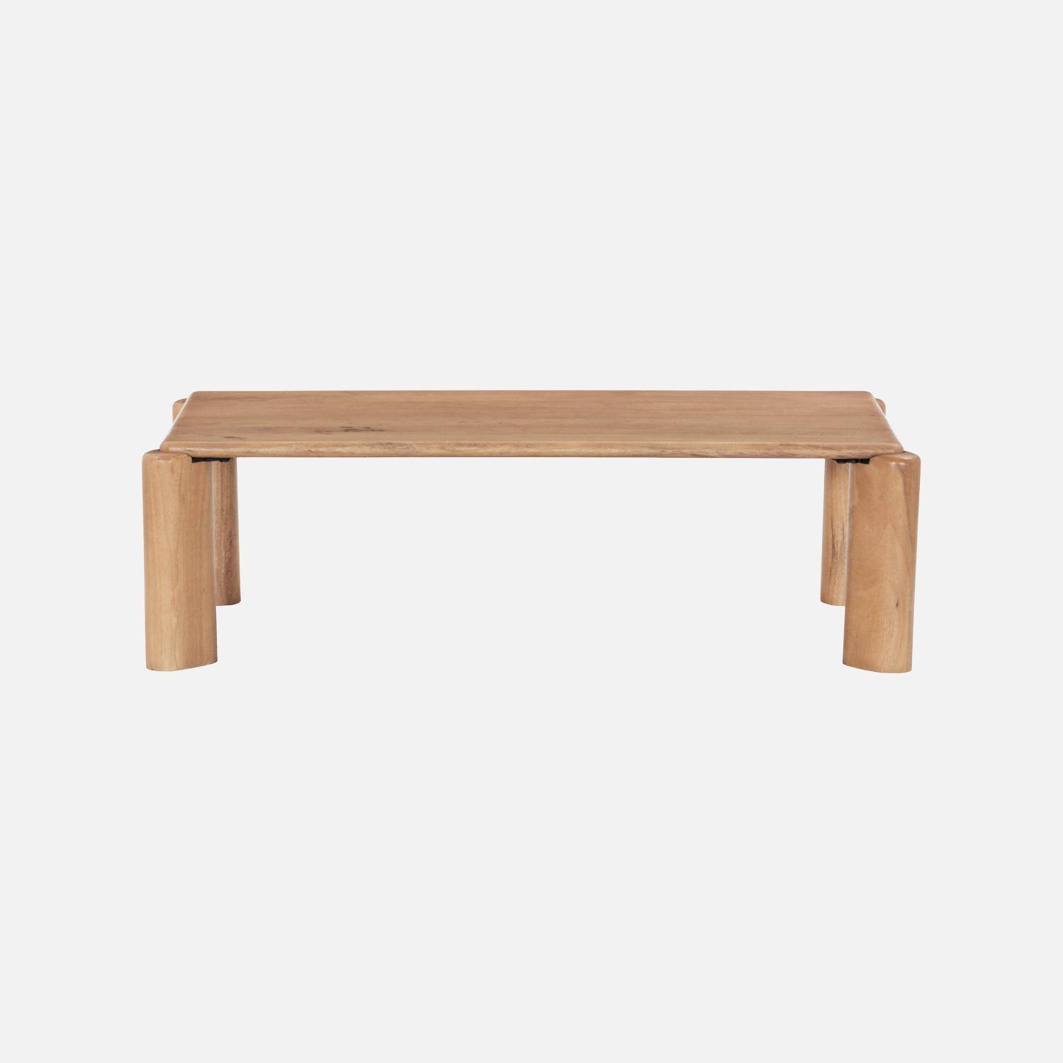 Table basse exotique rectangulaire bois de manguier naturel - Petra Photo2