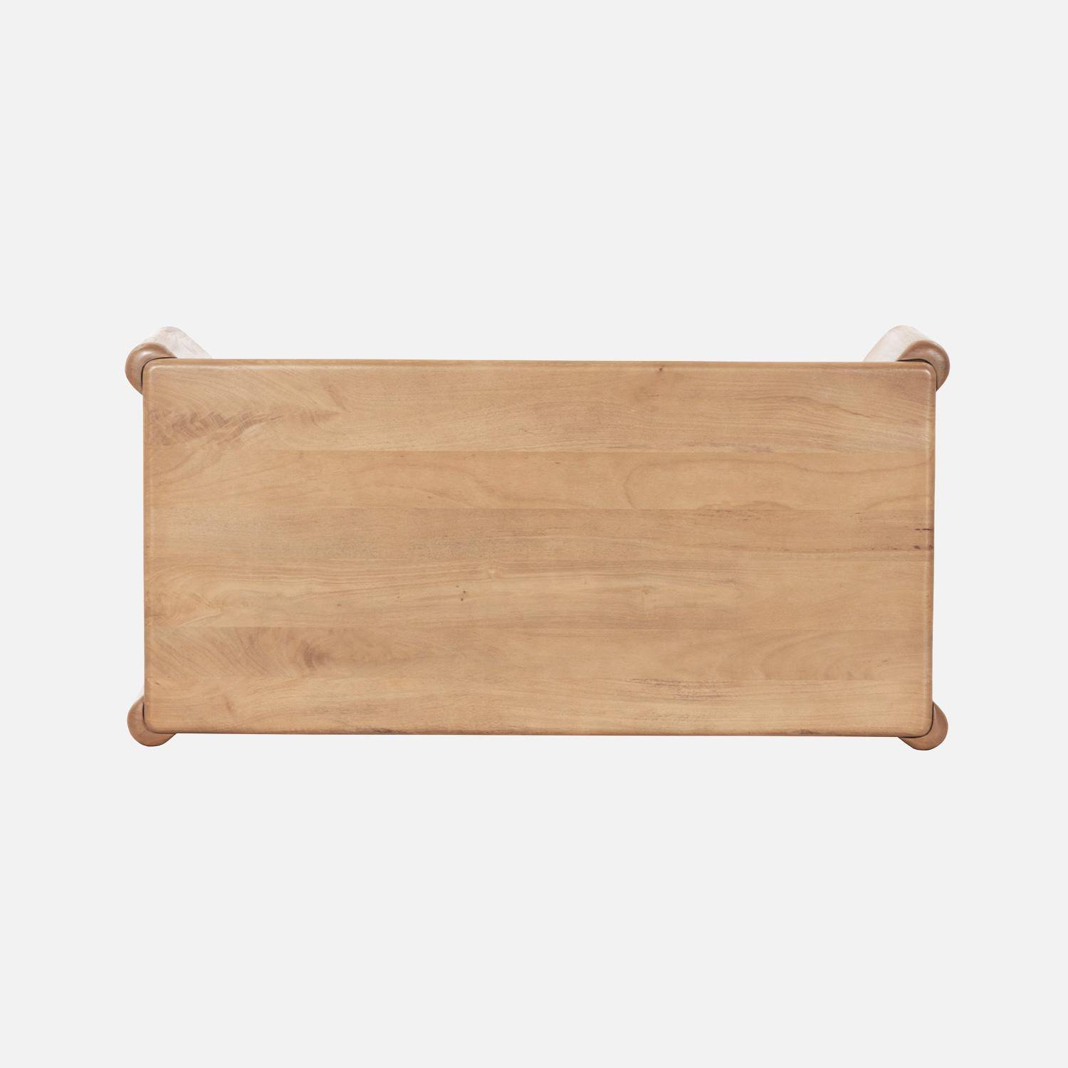 Table basse exotique rectangulaire bois de manguier naturel - Petra Photo3