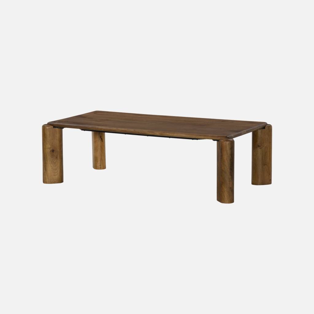 Table basse exotique rectangulaire bois de manguier noyer