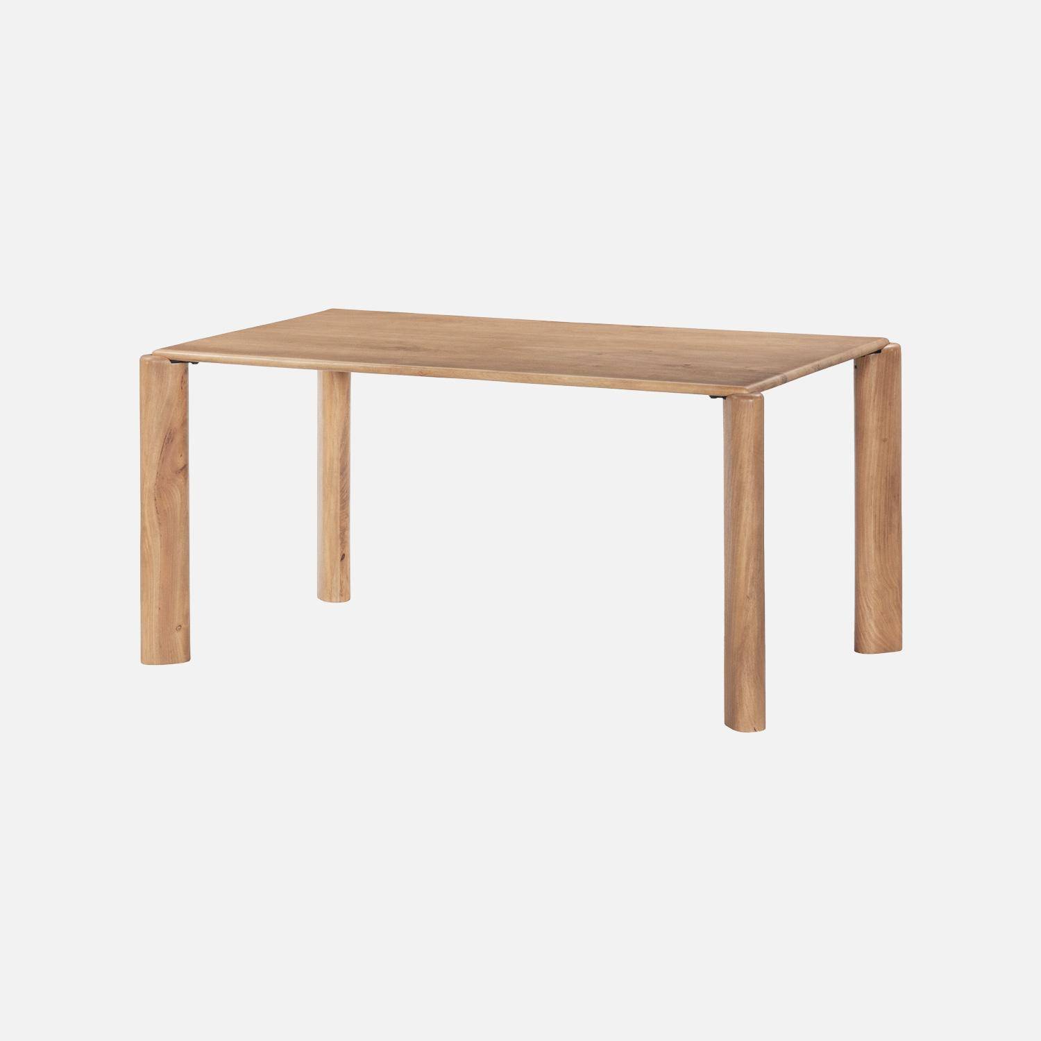 Table à manger exotique rectangulaire bois de manguier 6 places naturel - Petra Photo1