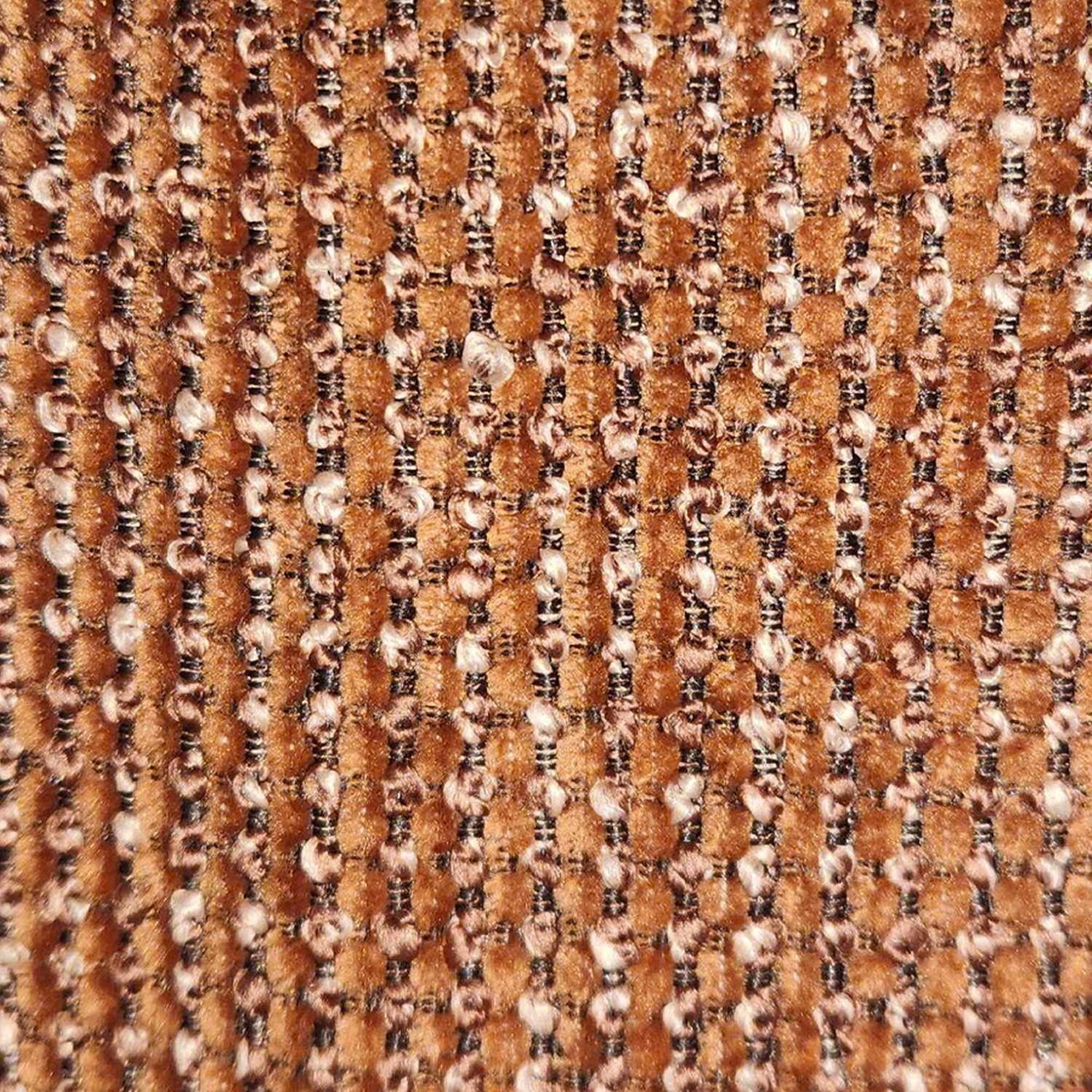 Fauteuil relax tissu chenille armature chromée terracotta - Silver Photo6