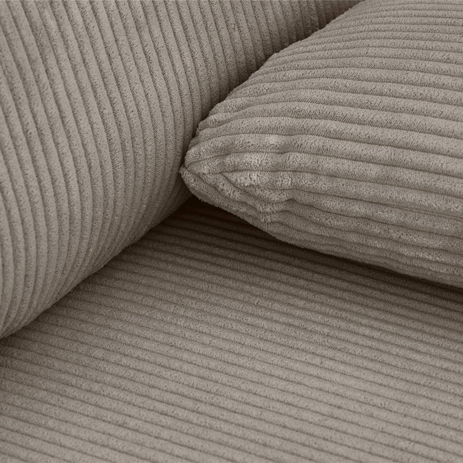 Banquette canapé d'angle droit convertible 3 places velours côtelé avec coffre taupe - Nelson,sweeek,Photo7