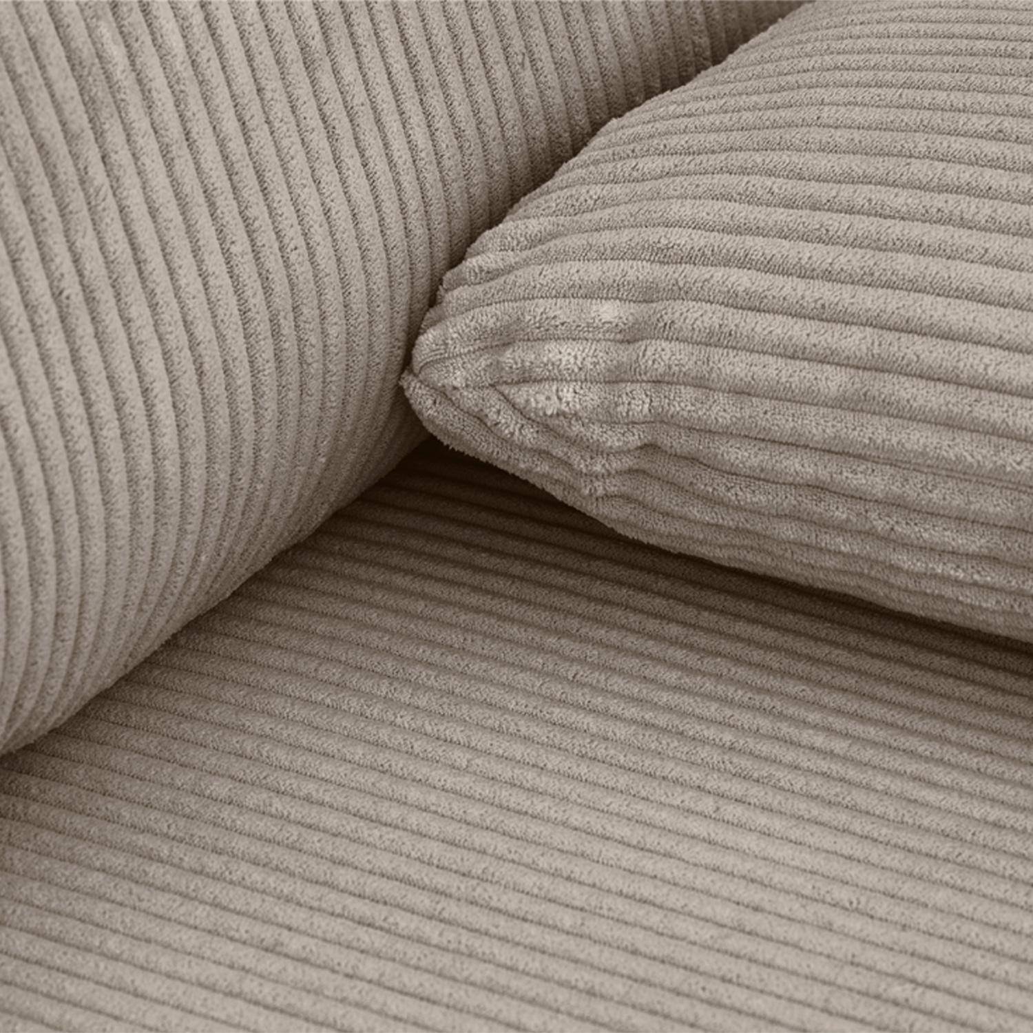 Banquette canapé d'angle droit convertible 3 places velours côtelé avec coffre taupe - Nelson,sweeek,Photo6