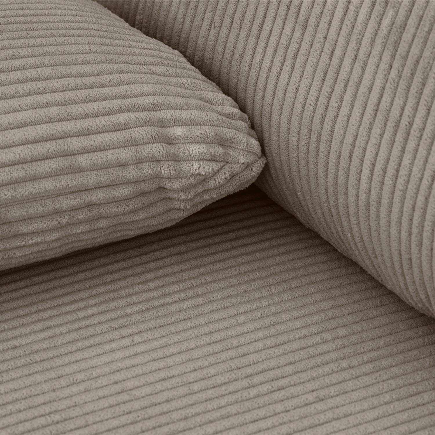 Banquette canapé d'angle gauche convertible 3 places velours côtelé avec coffre taupe - Nelson Photo7