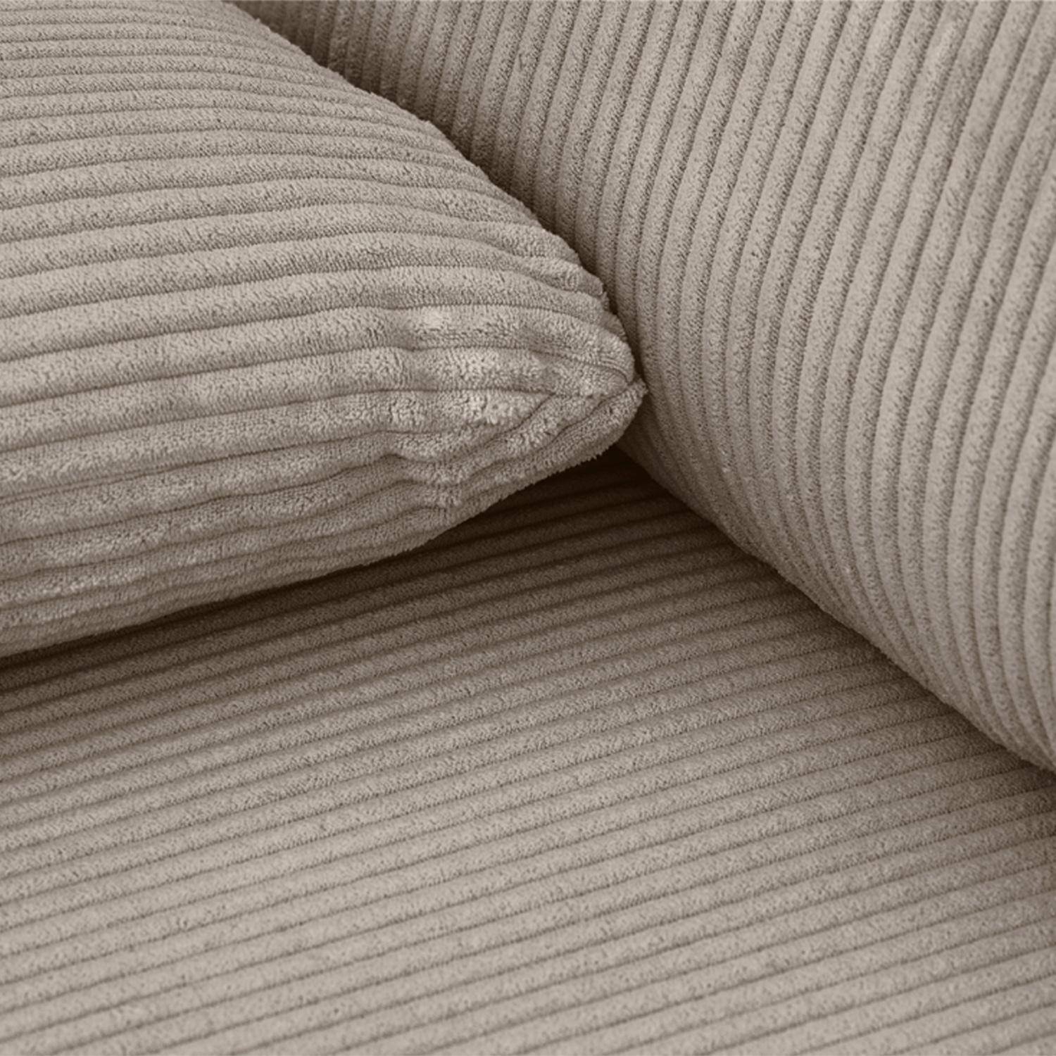 Banquette canapé d'angle gauche convertible 3 places velours côtelé avec coffre taupe - Nelson Photo6