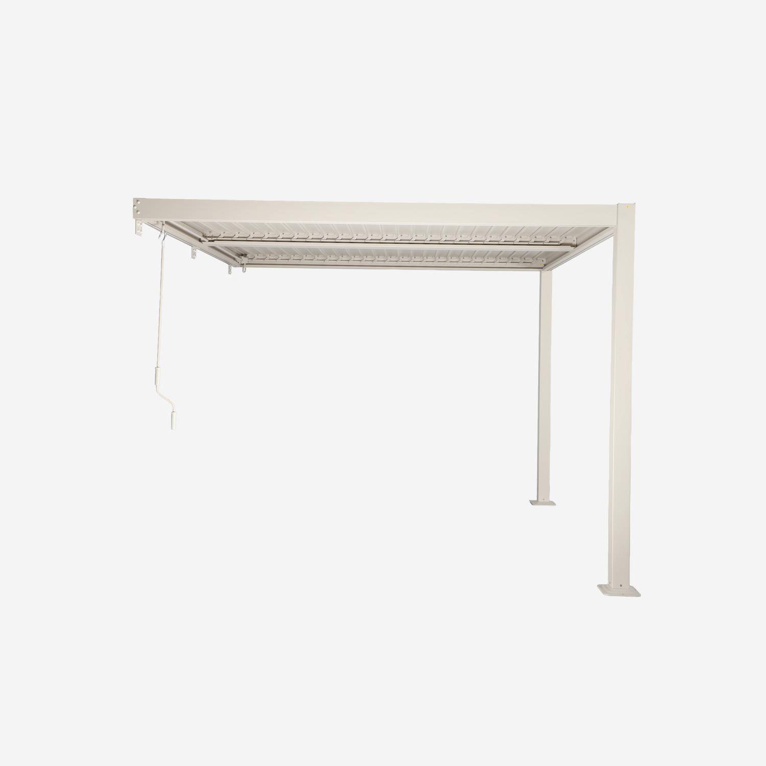 Pergola bioclimatique aluminium adossée lames orientables 3x3m Palace beige Photo3