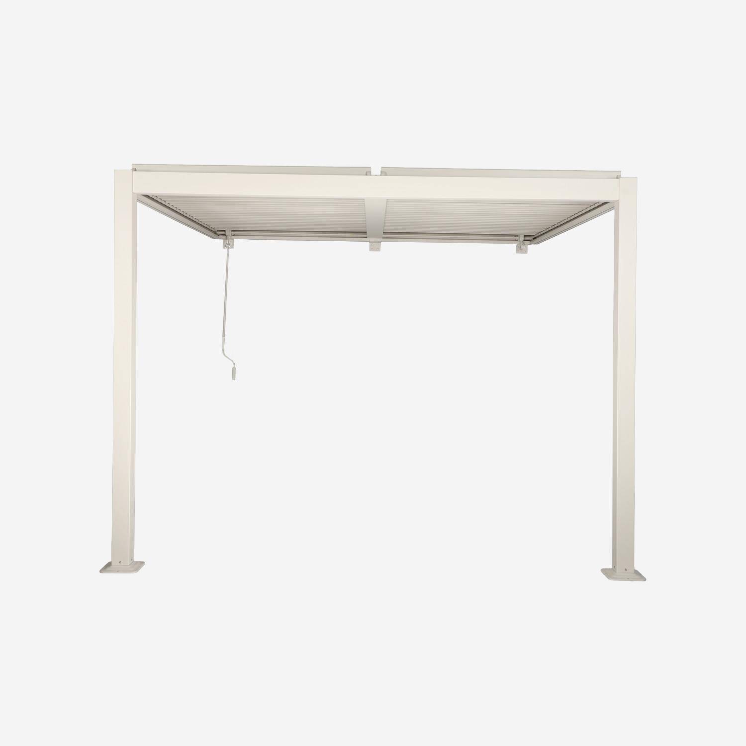 Pergola bioclimatique aluminium adossée lames orientables 3x3m Palace beige Photo4