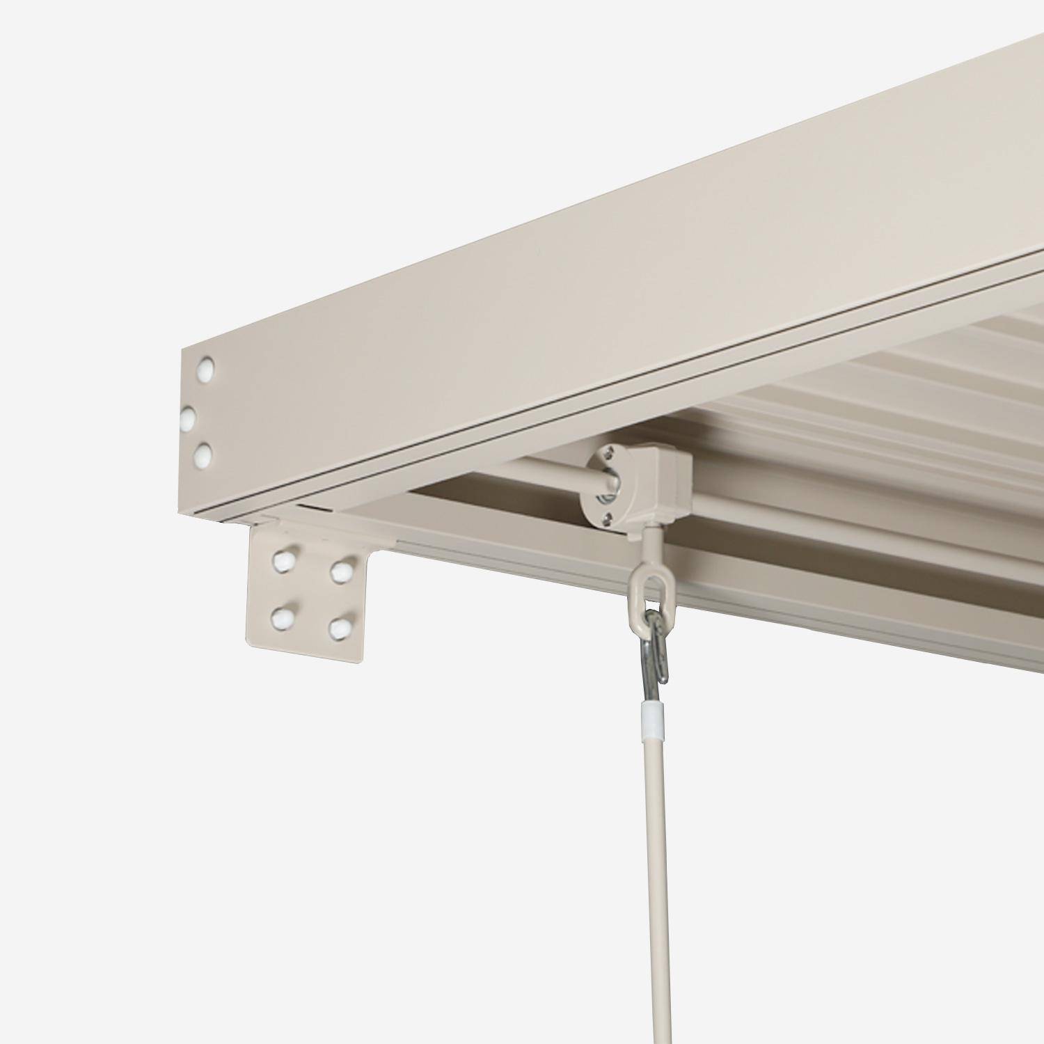 Pergola bioclimatique aluminium adossée lames orientables 5x3m beige Palace Photo5