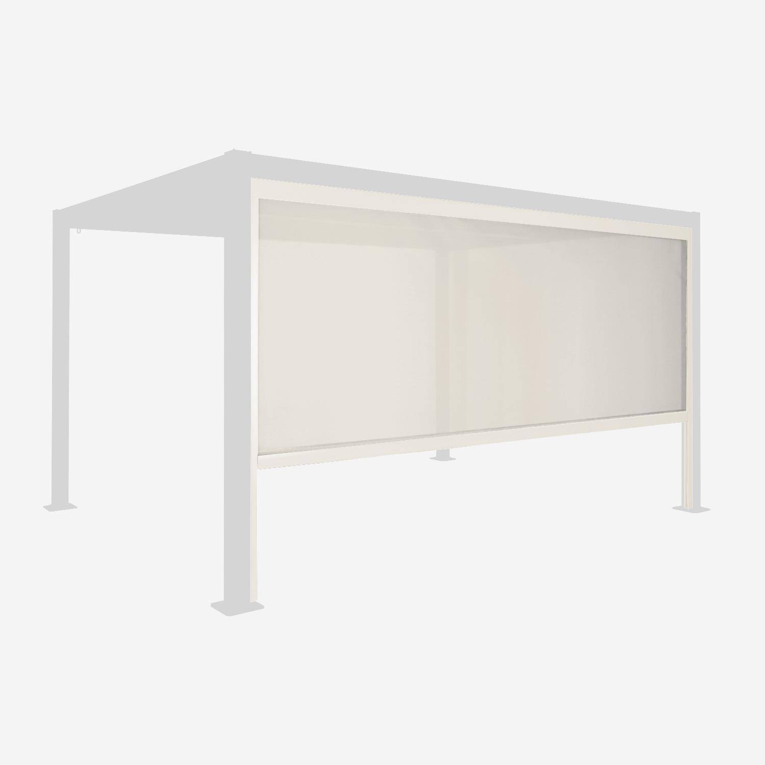  Tenda laterale avvolgibile alluminio e textilene per pergola, 4m, Palace tenda laterale avvolgibile 4m, Beige, 371.7x10x209 cm Photo2