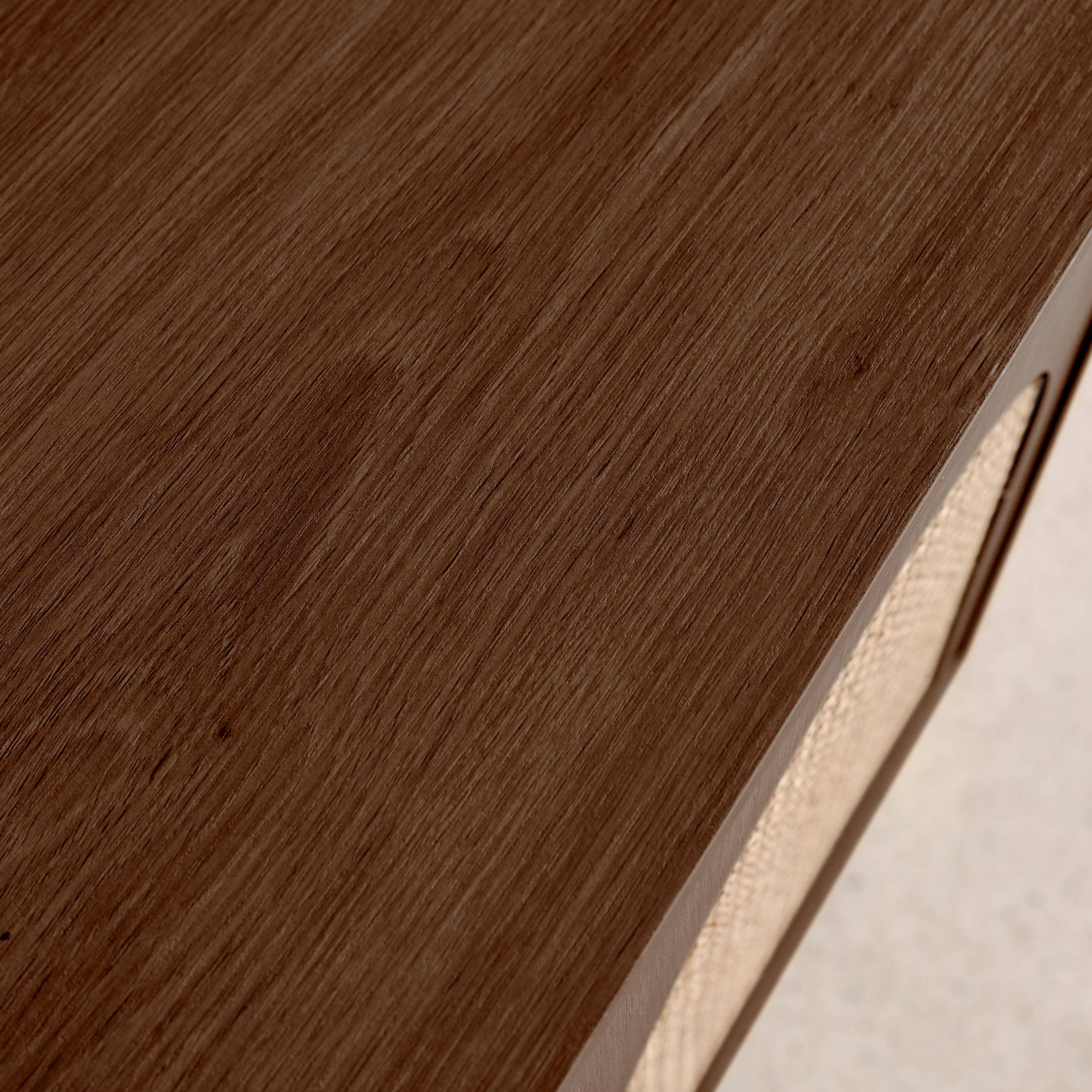 Credenza decorazione legno e canna 3 ante 120cm, Judith, Noce, 120x40x75 cm Photo6