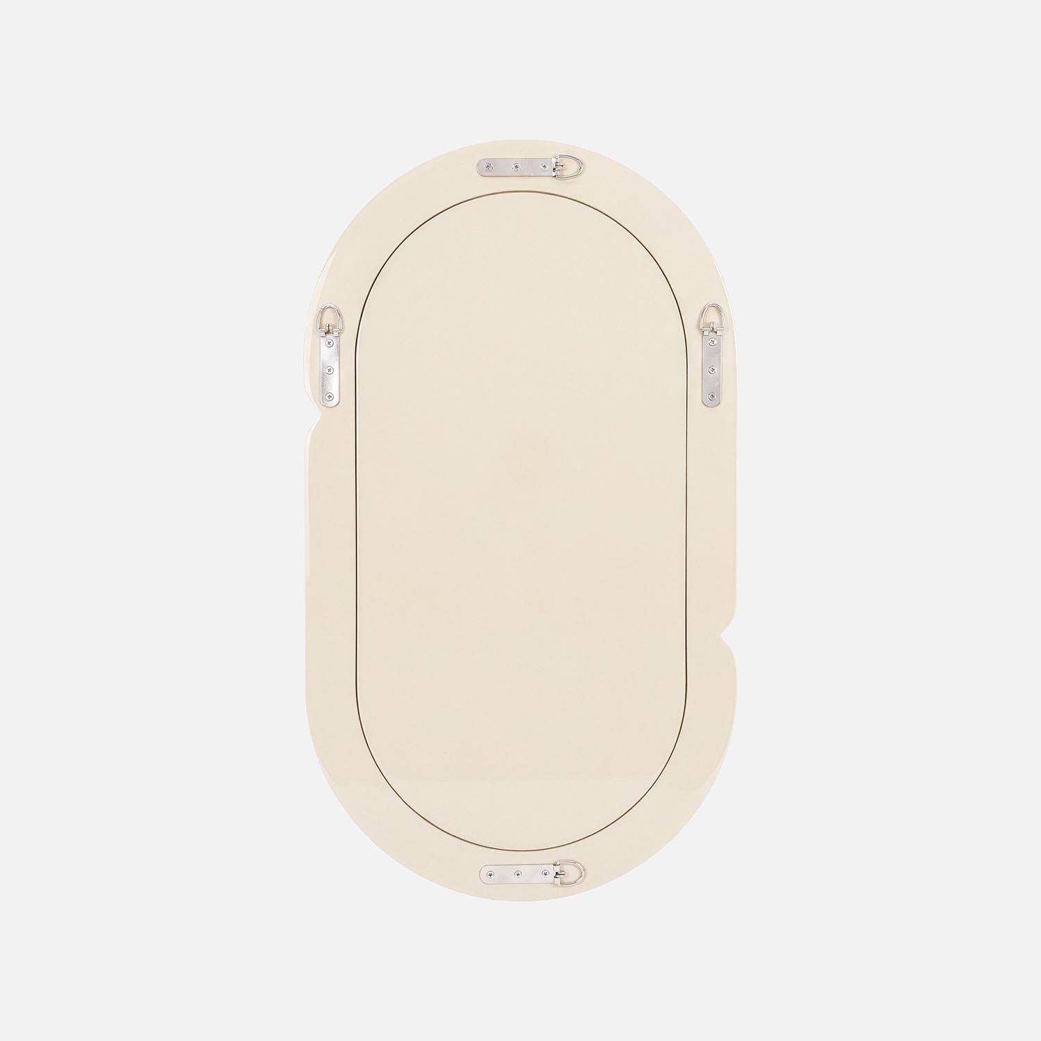 Miroir ovale finition glossy 70cm écru - Adia,sweeek,Photo2