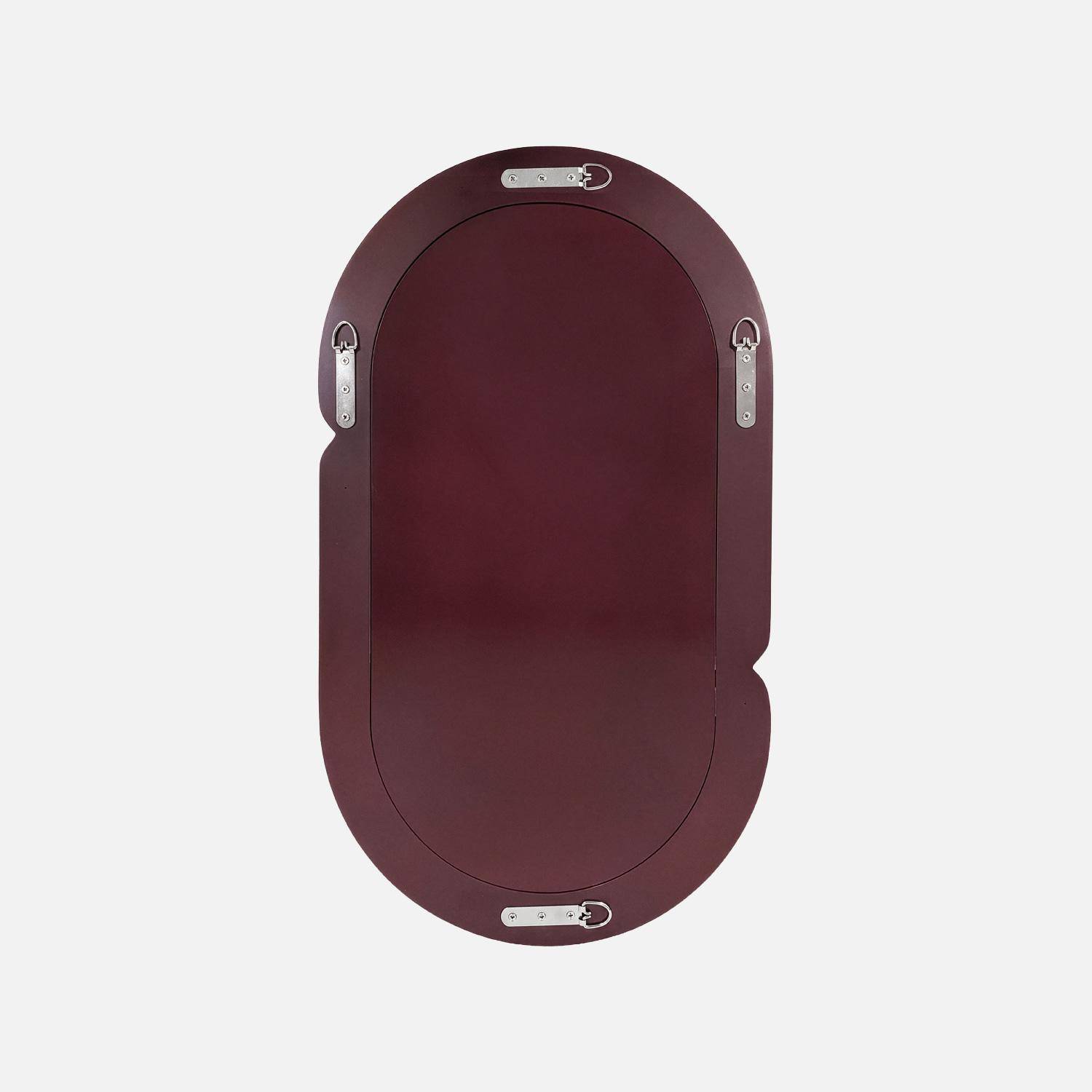 Miroir ovale finition glossy 70cm bordeaux - Adia,sweeek,Photo3
